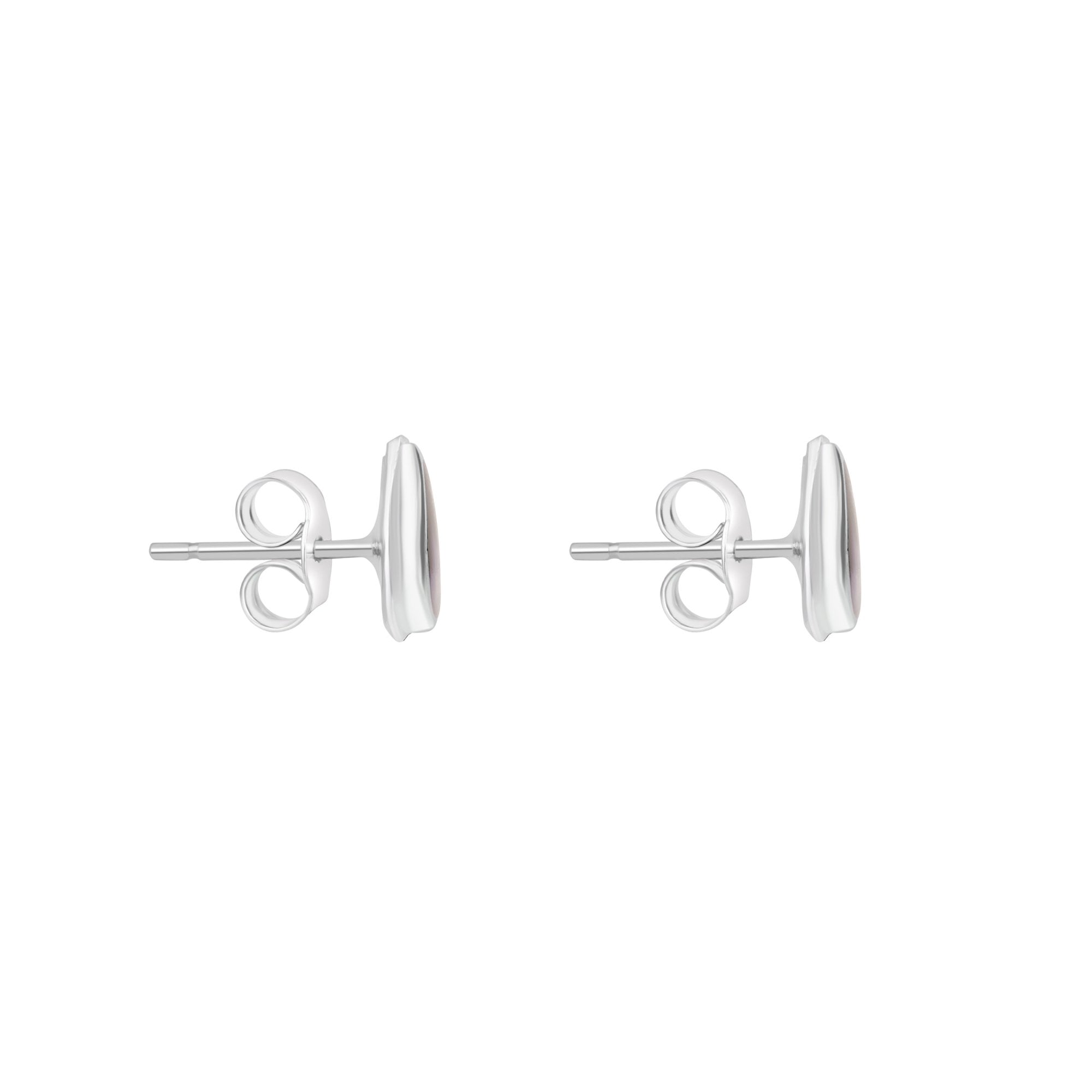 Silver Pear Shape Blue John Earrings