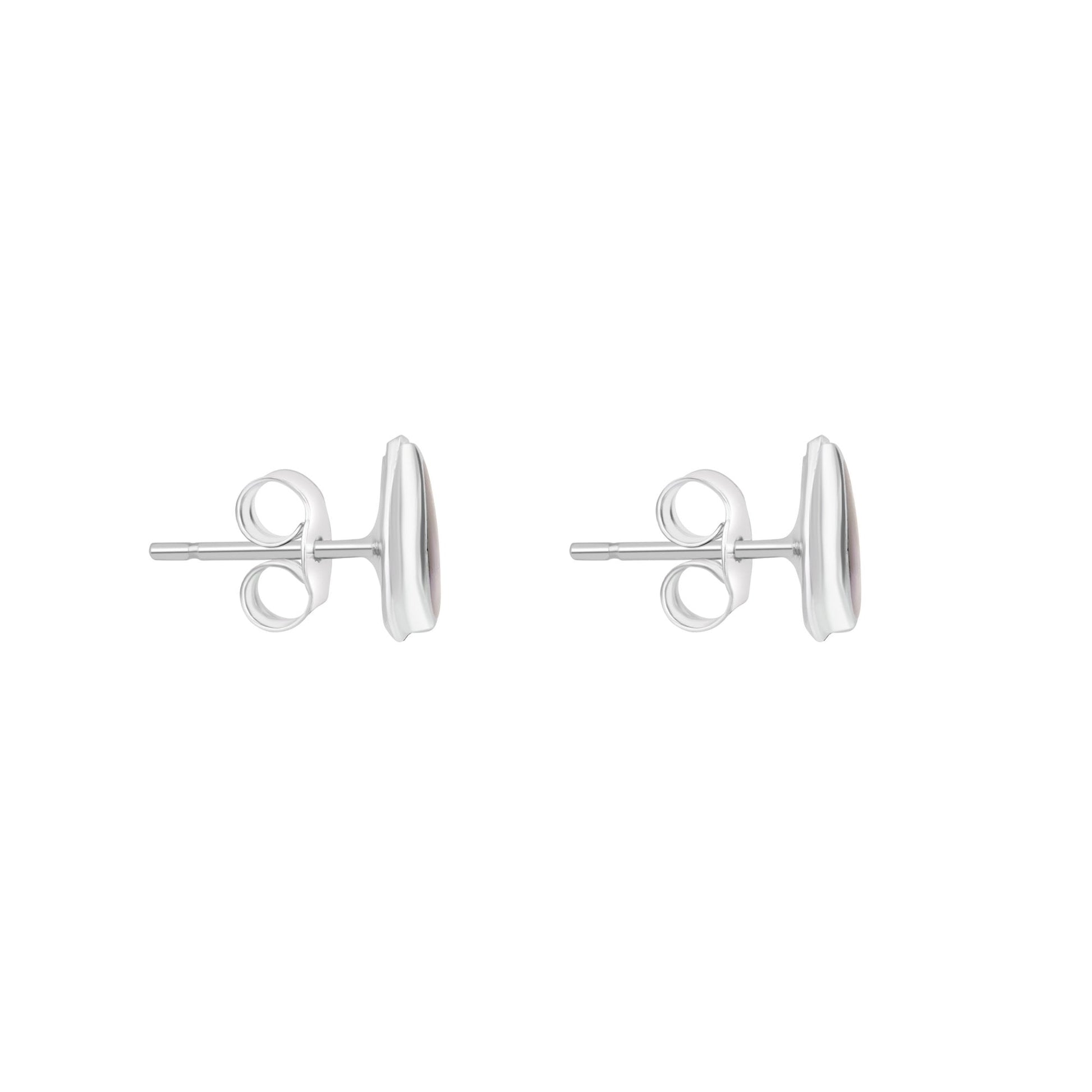 Silver Pear Shape Blue John Earrings