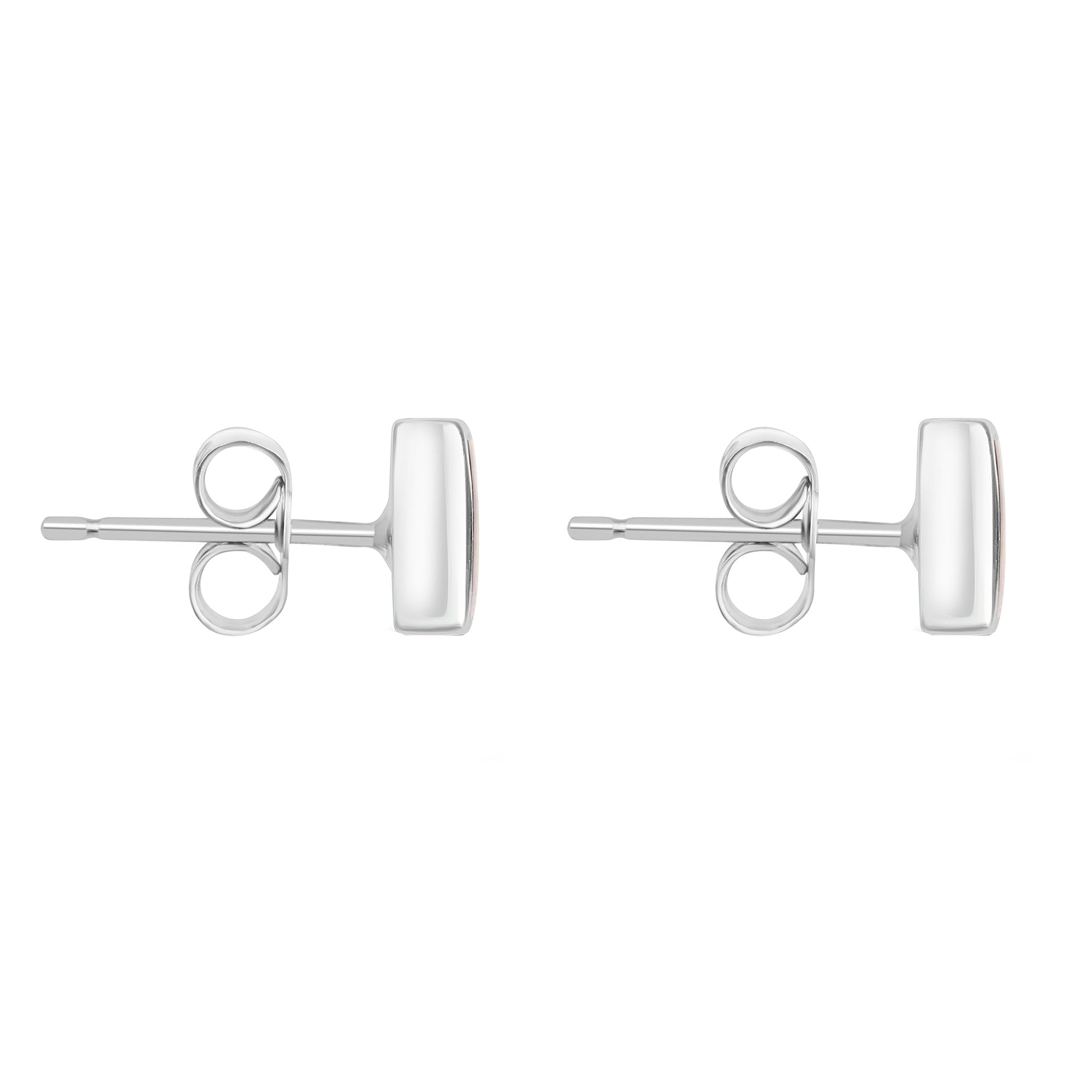 Square Silver Derbyshire Blue John Stud Earrings