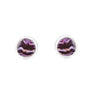 Silver 7.5mm Round Blue John Stud Earrings