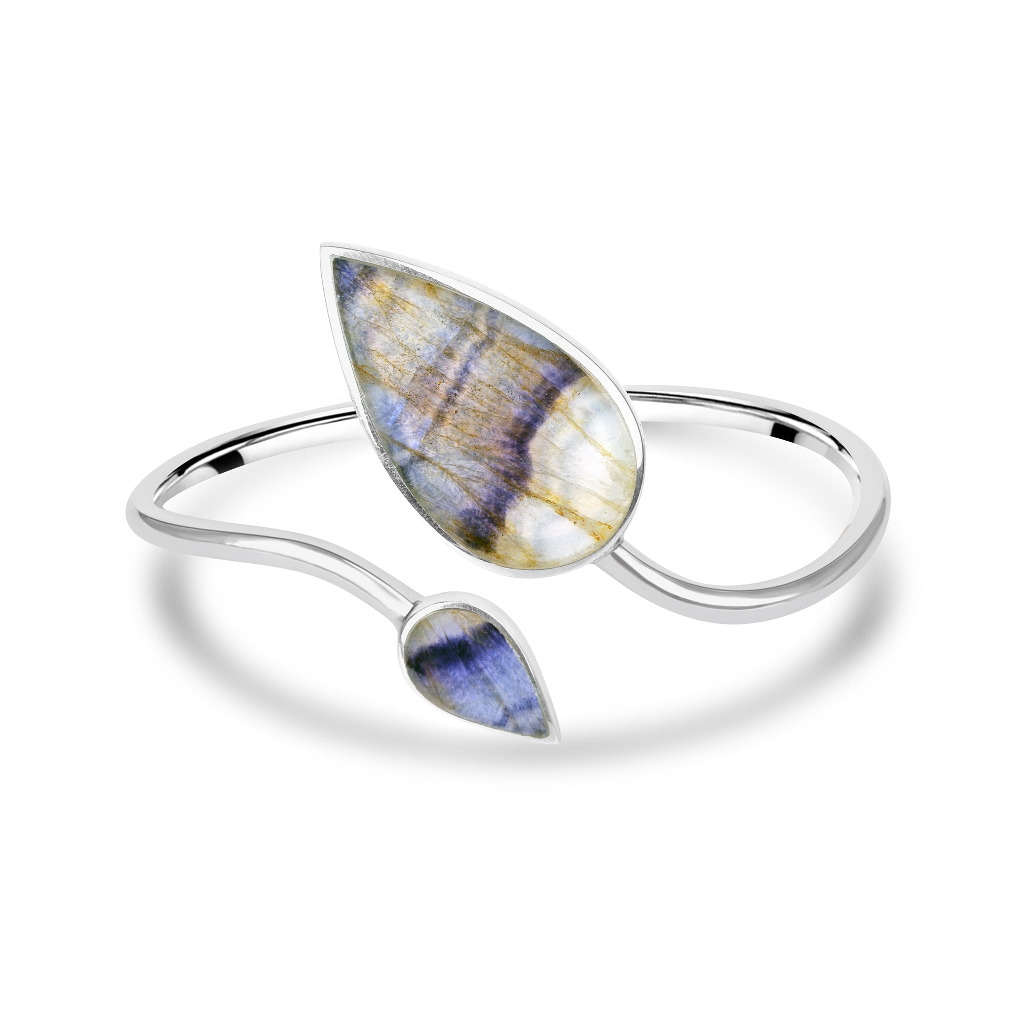 Double End Blue John Silver Crossover Bangle
