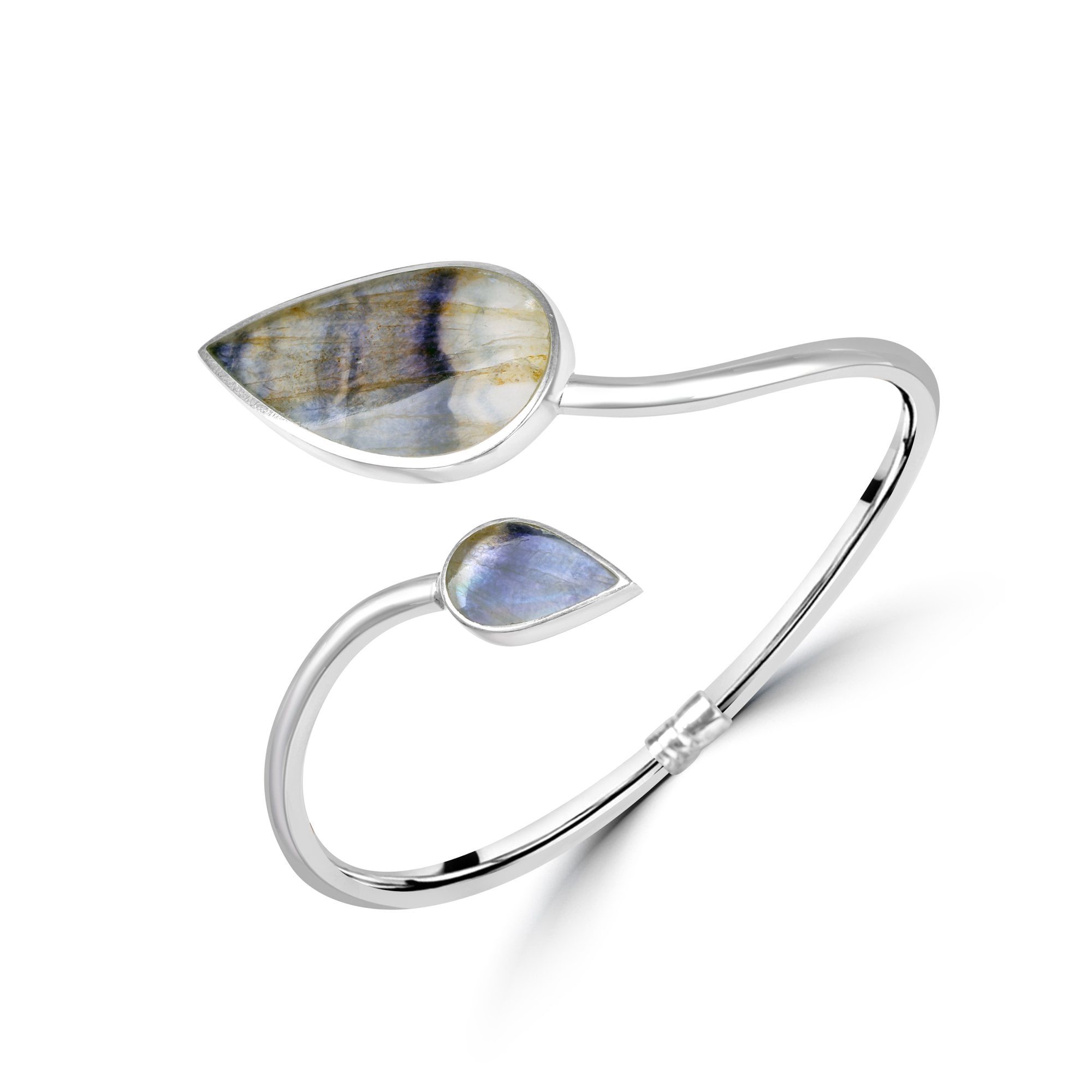 Double End Blue John Silver Crossover Bangle