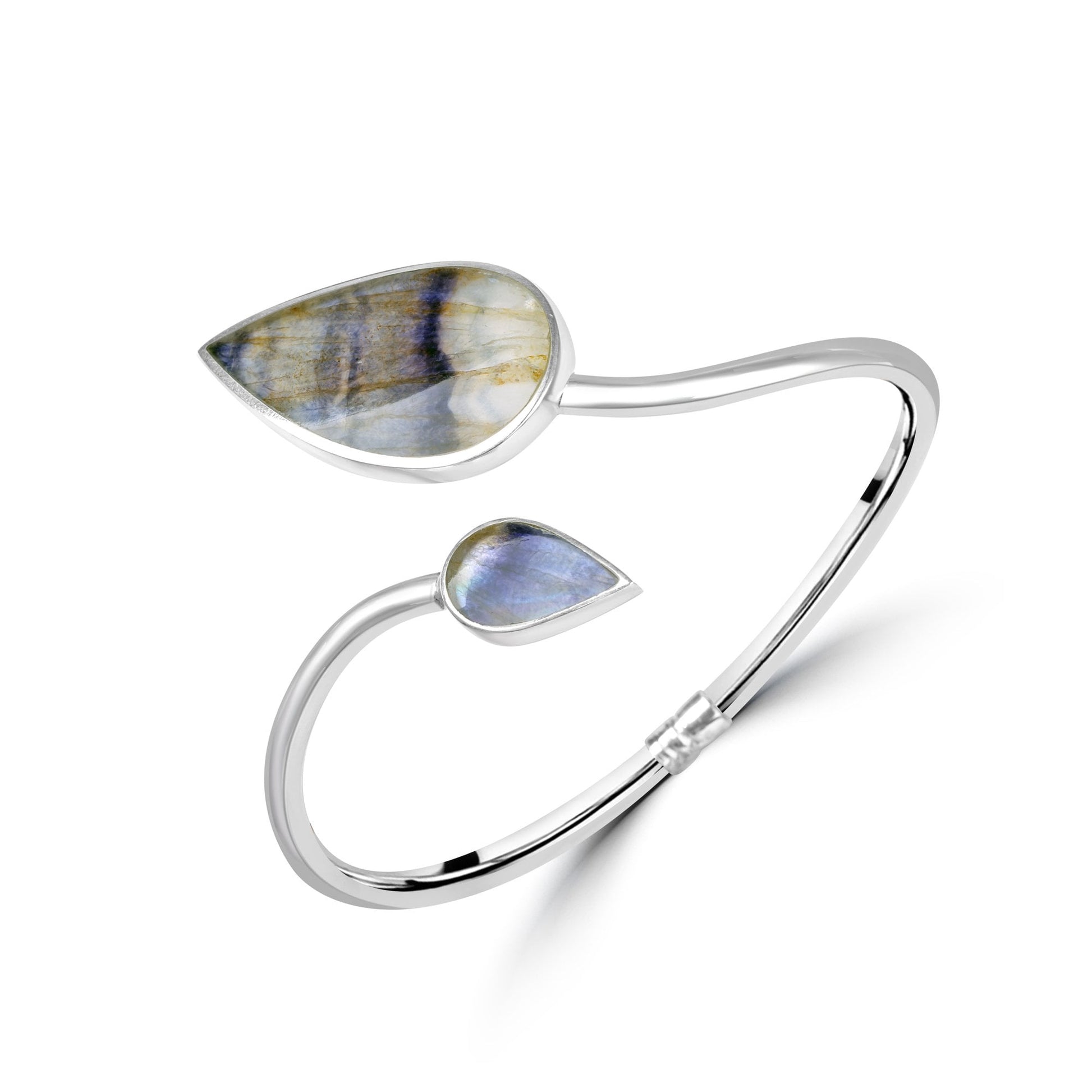 Double End Blue John Silver Crossover Bangle