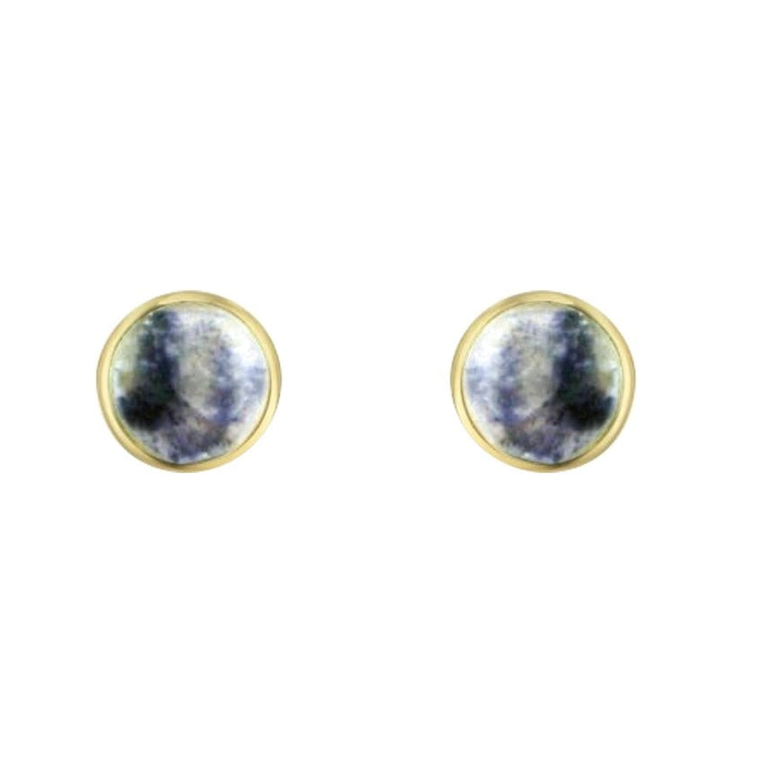 9ct Gold Small Round Blue John Stud Earrings
