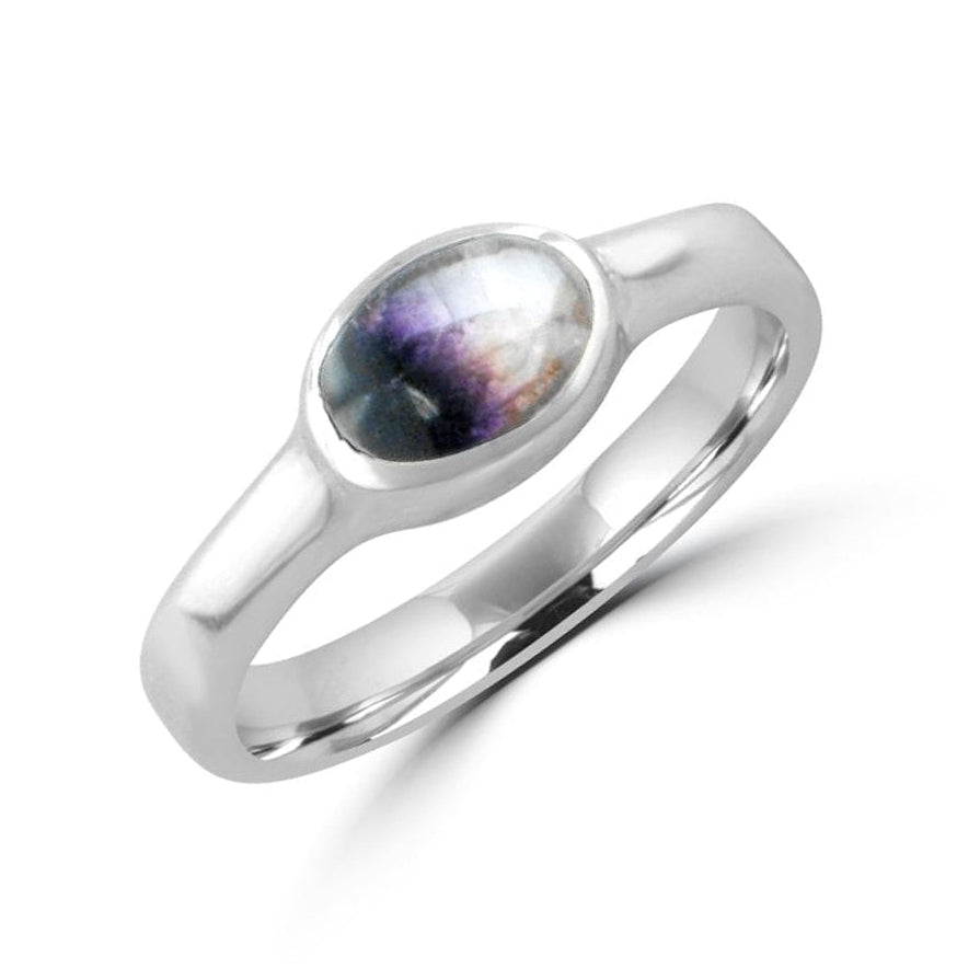 Small Oval Blue John Silver Ring
