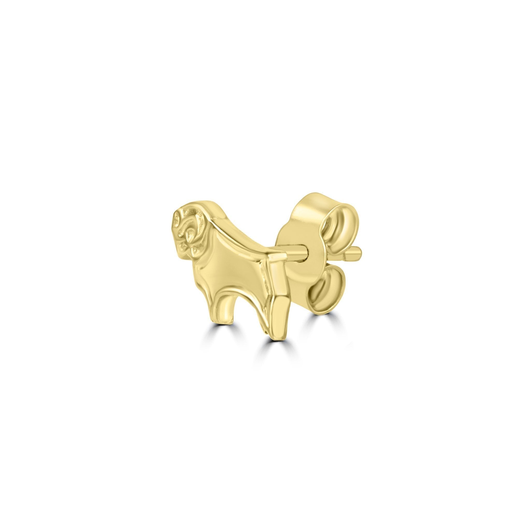 Single Derby Ram Stud in 9ct Yellow Gold