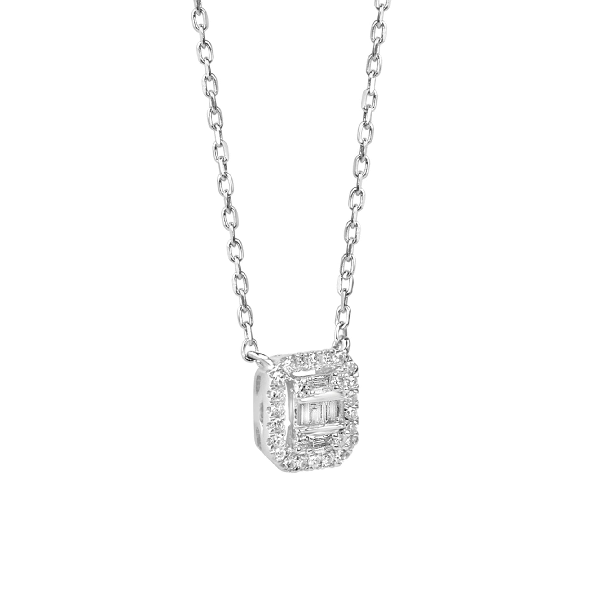 Deco Inspired Diamond Cluster Necklace
