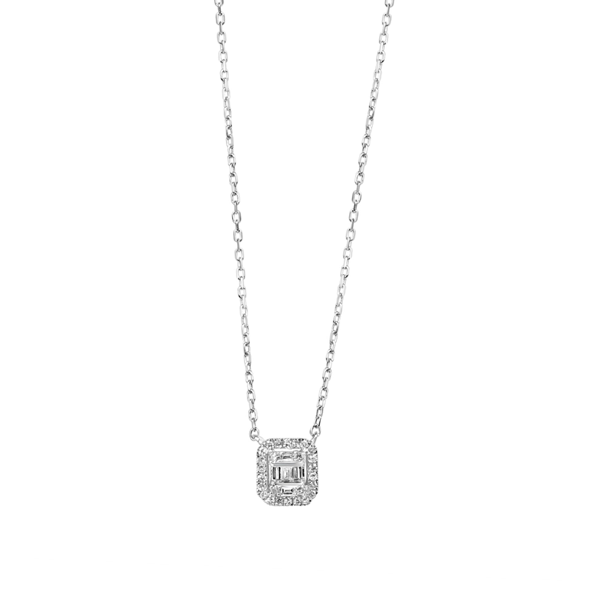 Deco Inspired Diamond Cluster Necklace