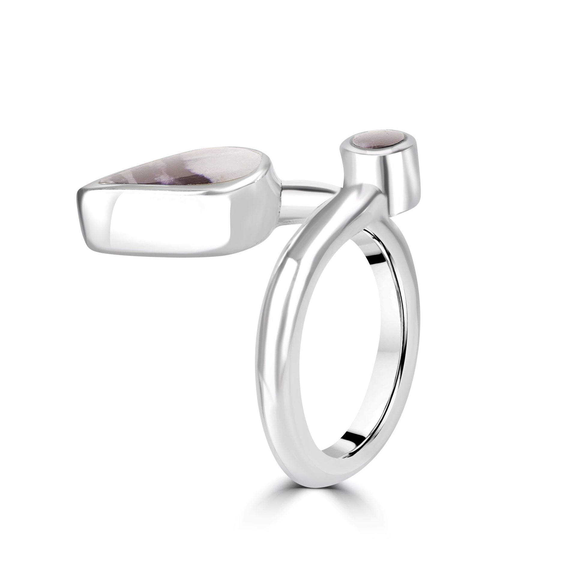 Silver Crossover Open Blue John Ring