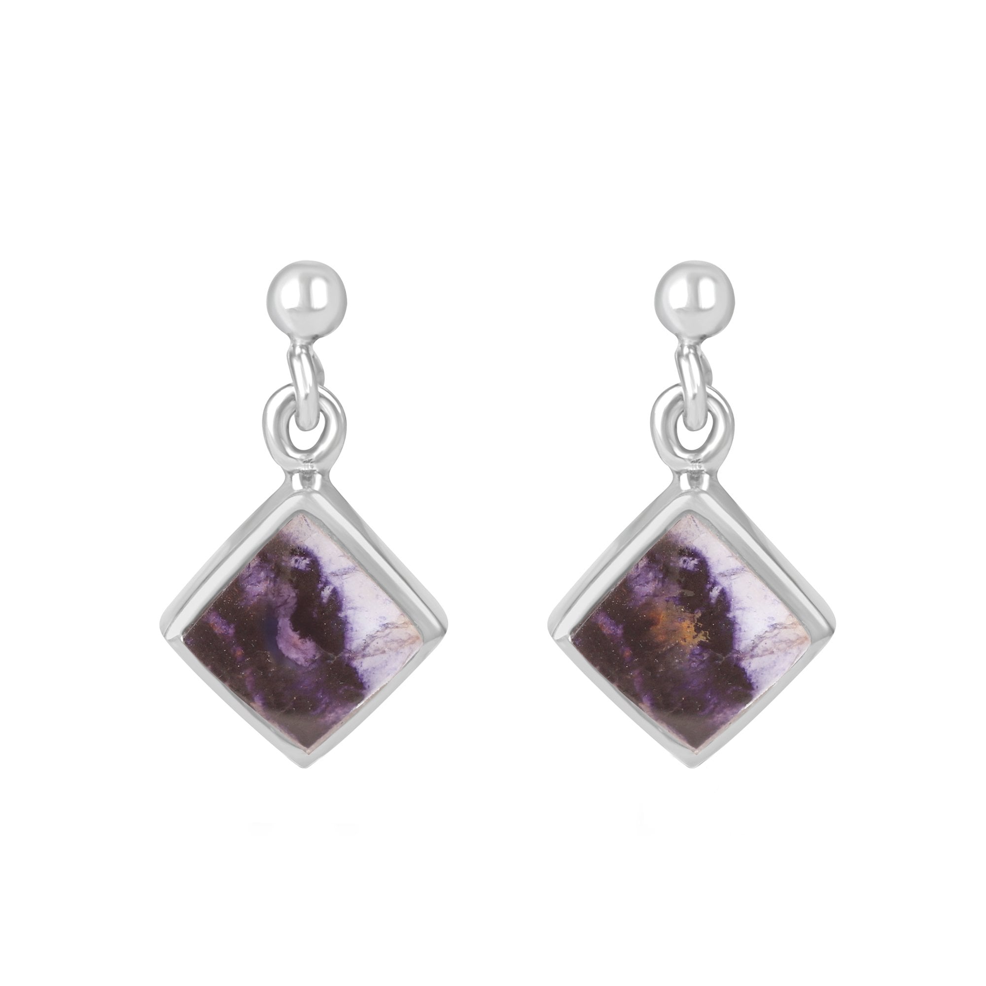 Silver Blue John Short Drop Earrings