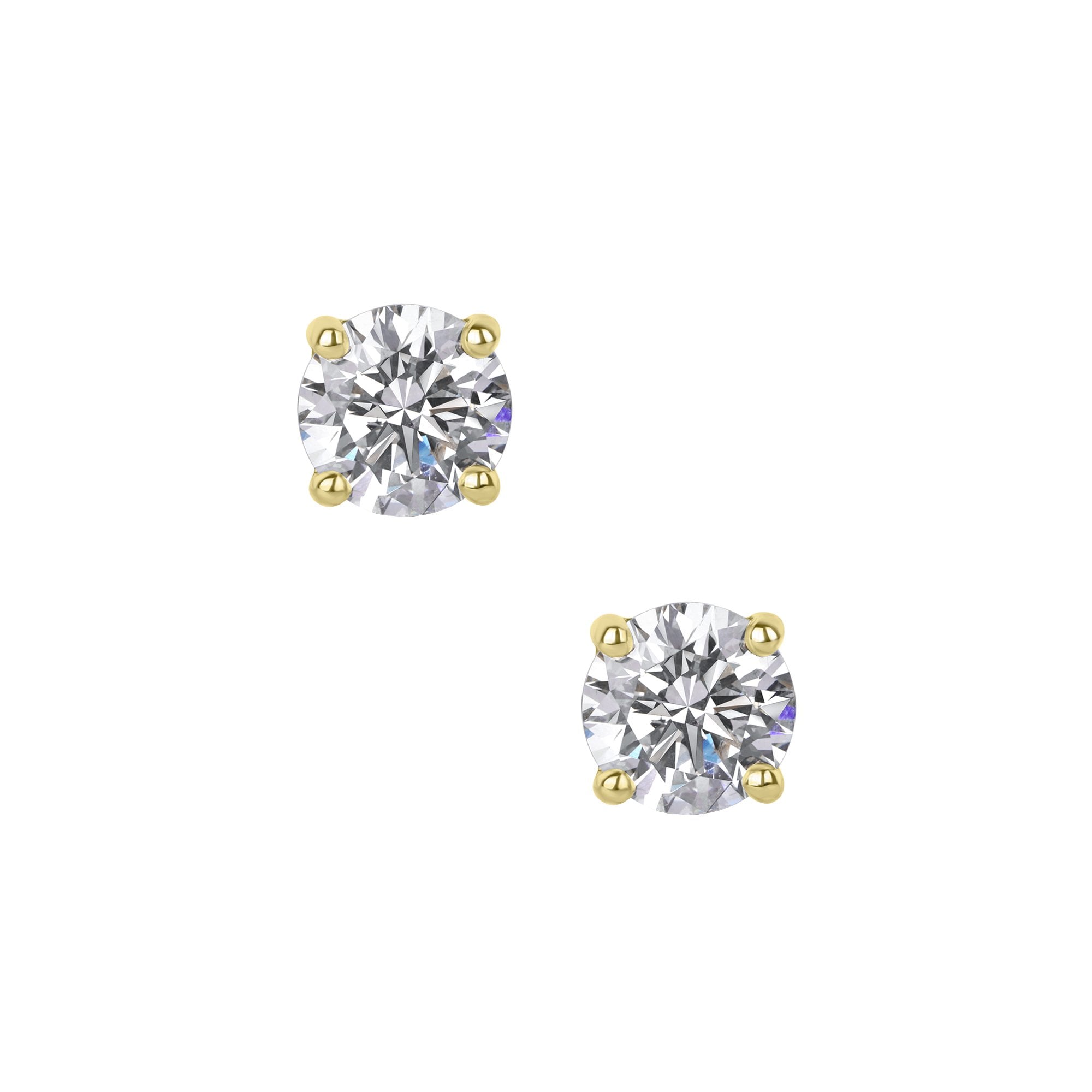 18ct Yellow Gold 3 Carat Lab Grown Round Brilliant Cut Diamond 'Elizabeth' Stud Earrings