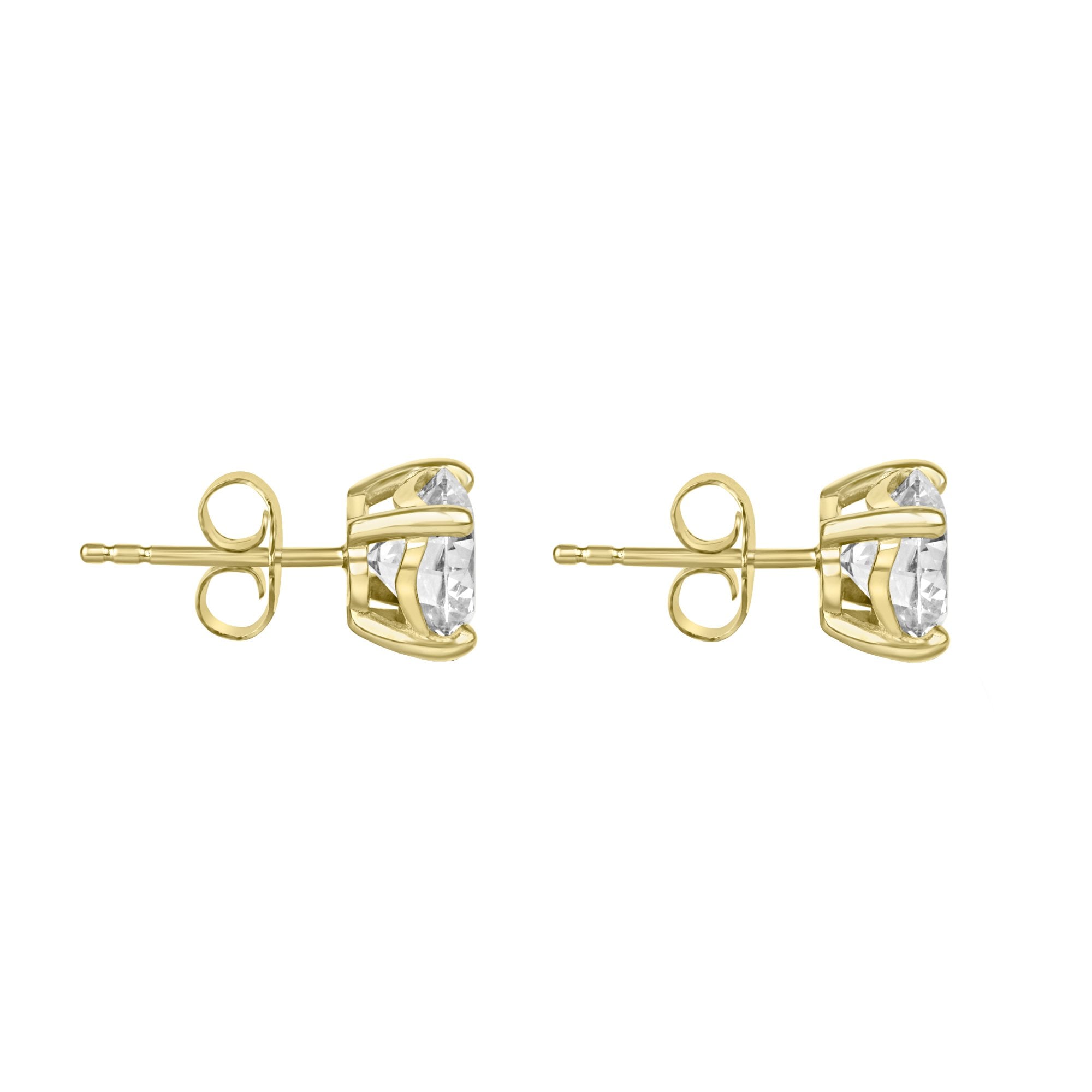 18ct Yellow Gold 3 Carat Lab Grown Round Brilliant Cut Diamond 'Elizabeth' Stud Earrings