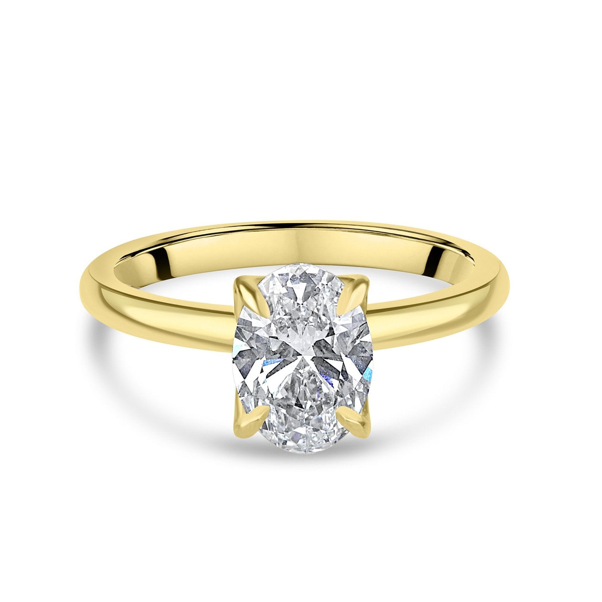 18ct Yellow Gold 1.58ct Oval Lab Grown Diamond Talon Claw Soliatire 'Rosa' Ring