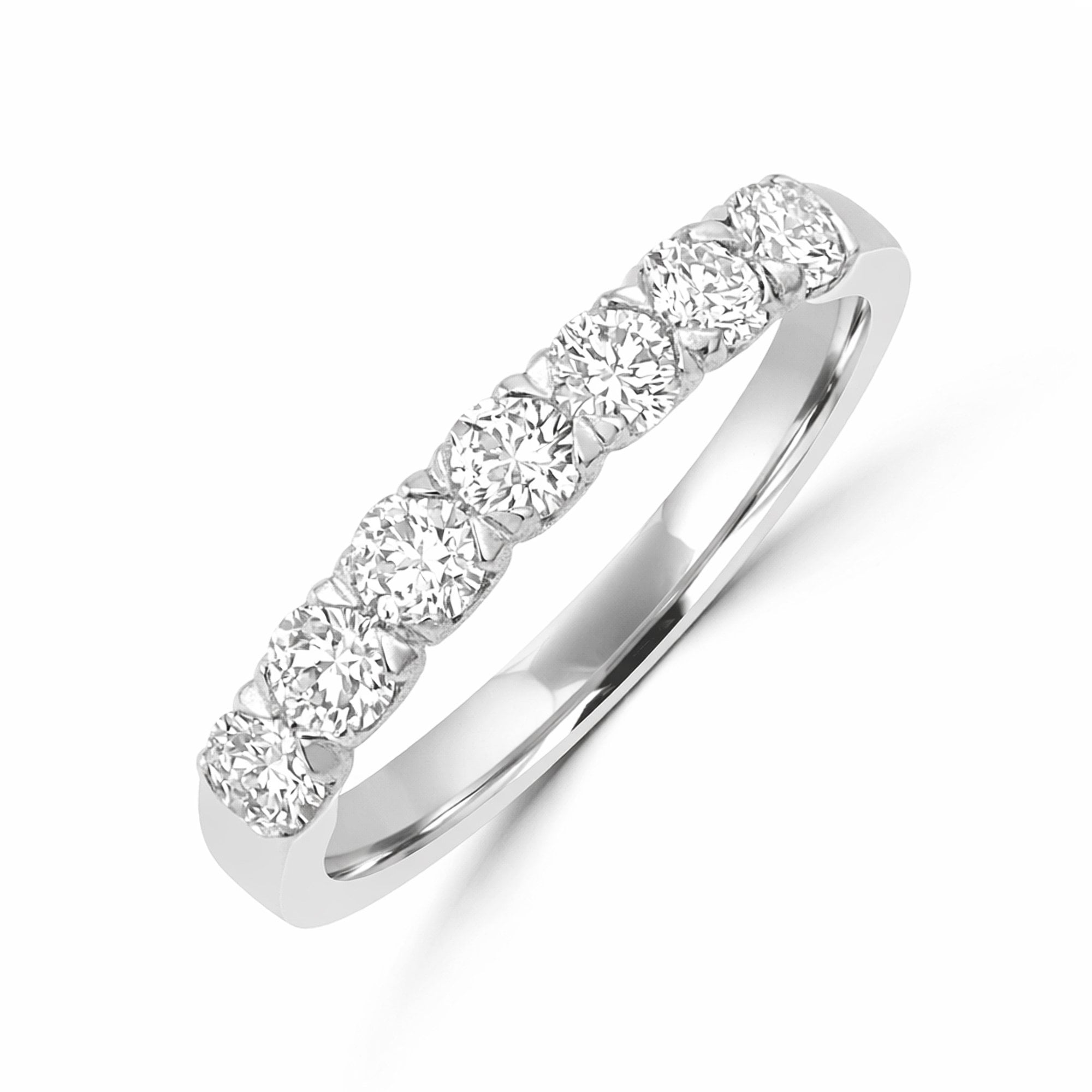 Platinum 3mm Seven Stone Round Diamond Ring