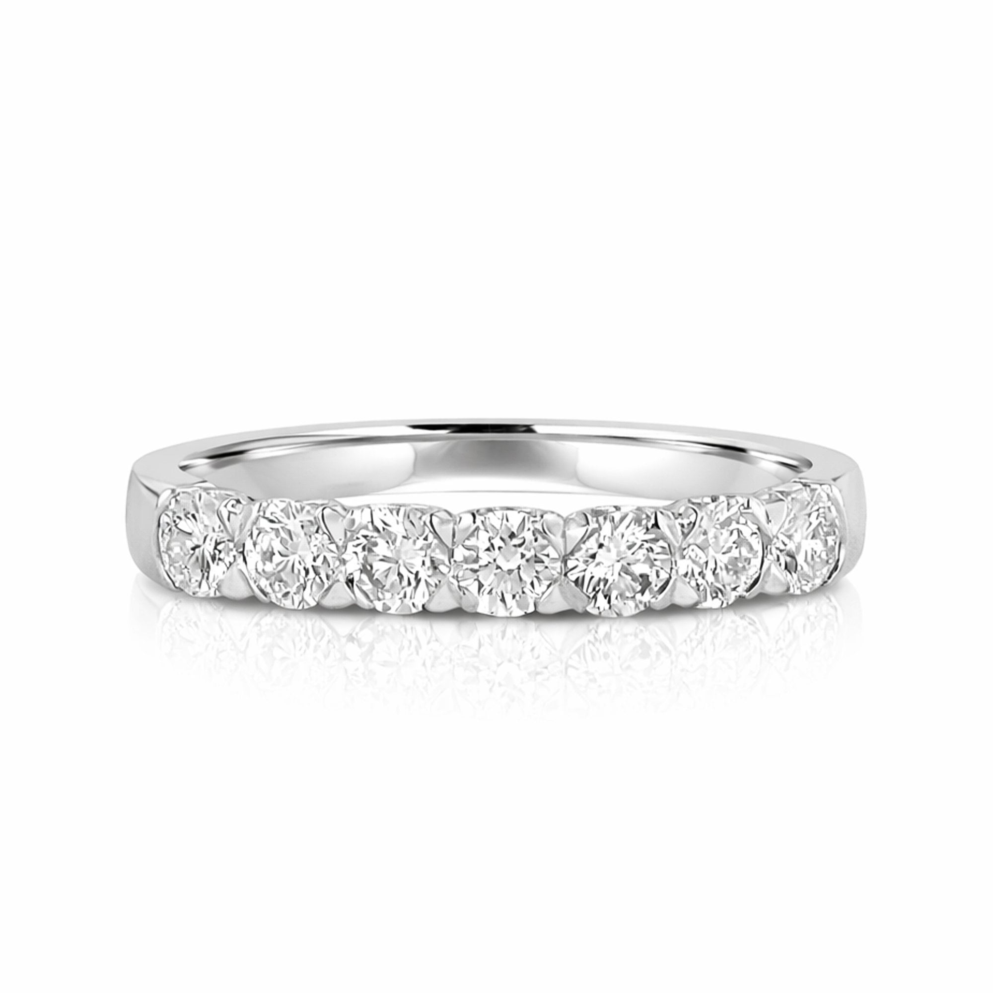 Platinum 3mm Seven Stone Round Diamond Ring