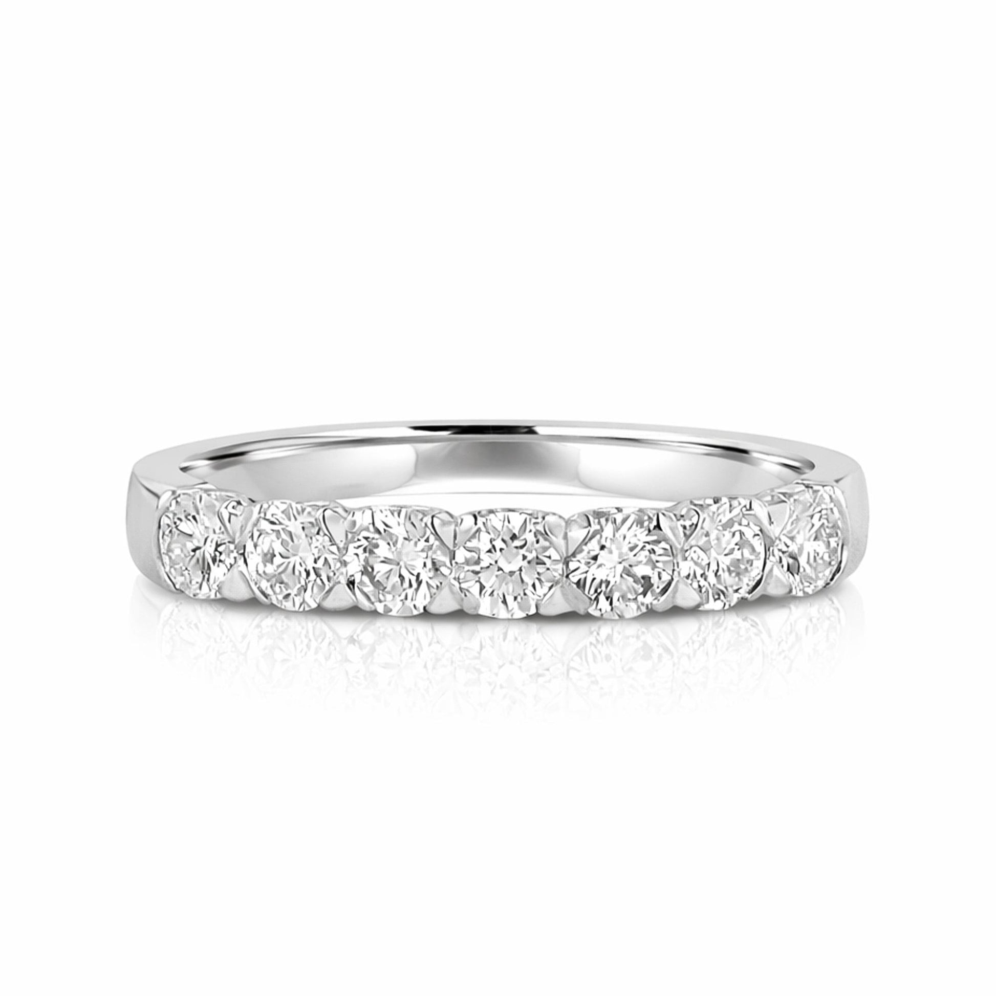 Platinum 3mm Seven Stone Round Diamond Ring