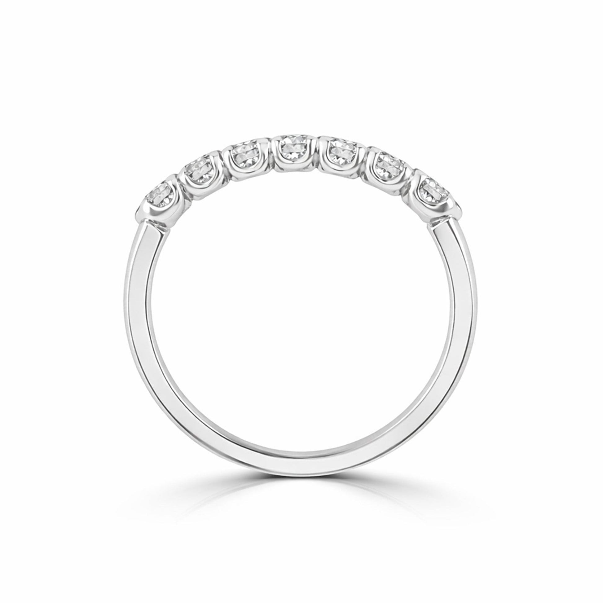 Platinum 3mm Seven Stone Round Diamond Ring