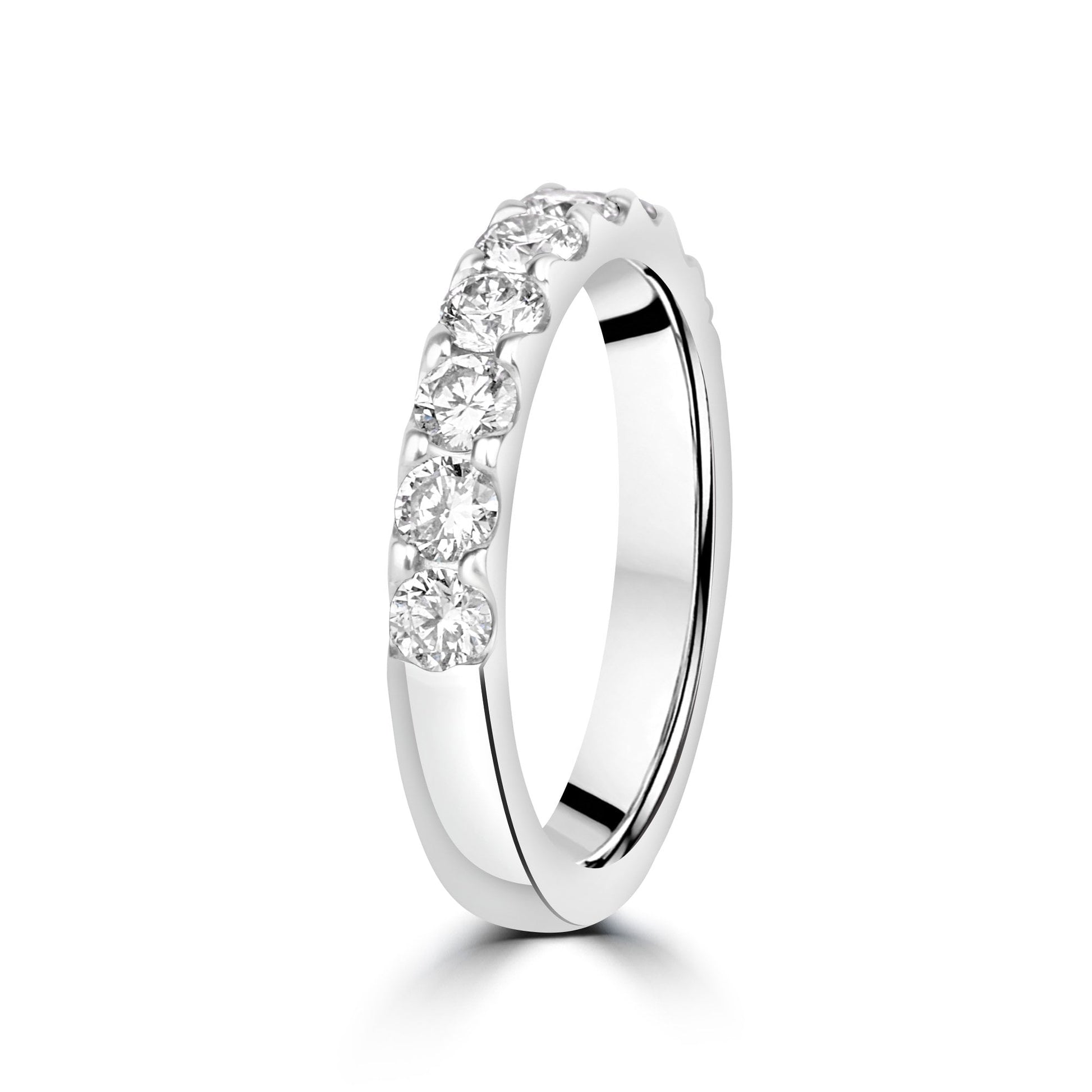 Platinum Round Diamond 3.1mm Wide Band Ring - 1.10ct Total