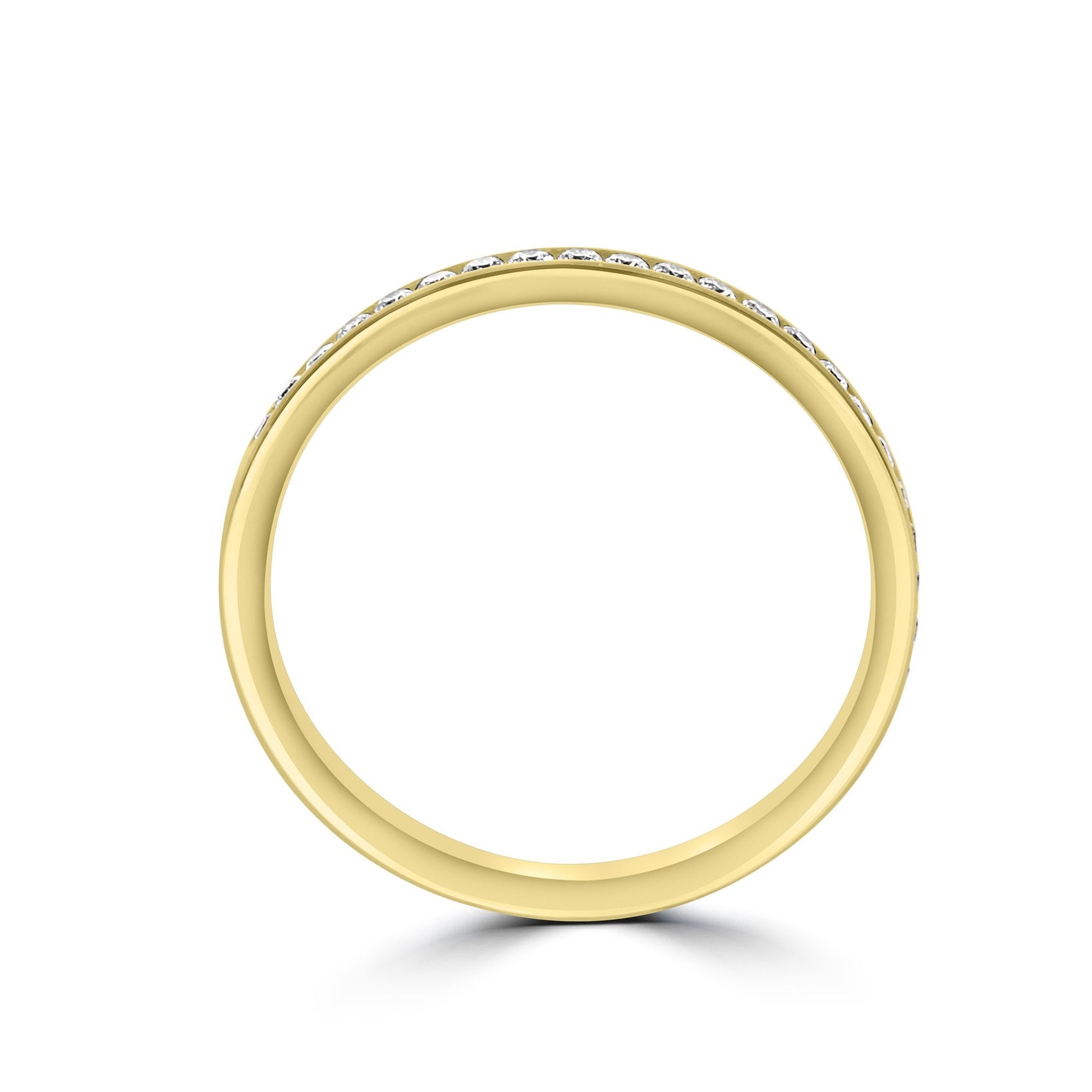 9ct Yellow Gold Round Diamond 2.2mm Wide Wedding Ring