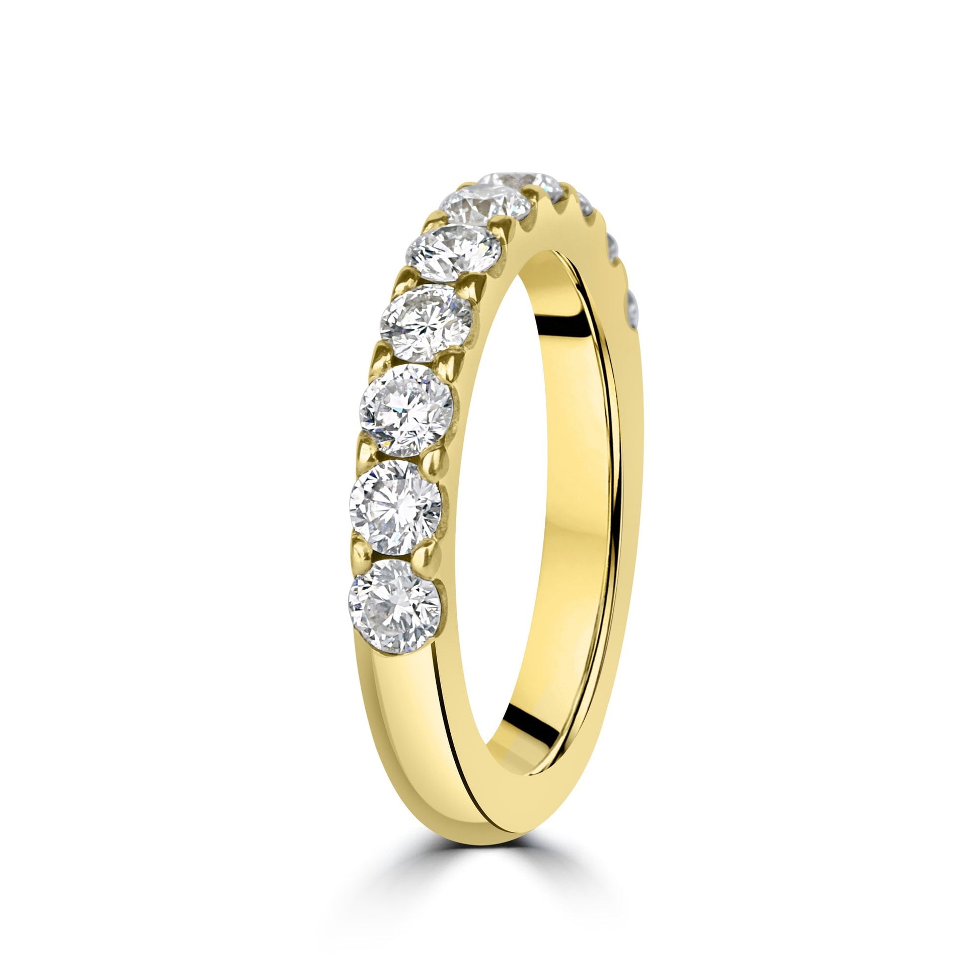 18ct Gold Seven Stone Round Diamond Band Ring 1.13ct Total