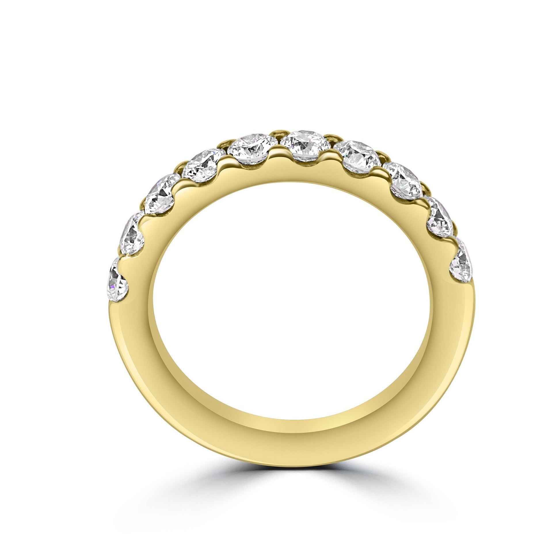 18ct Gold Seven Stone Round Diamond Band Ring 1.13ct Total