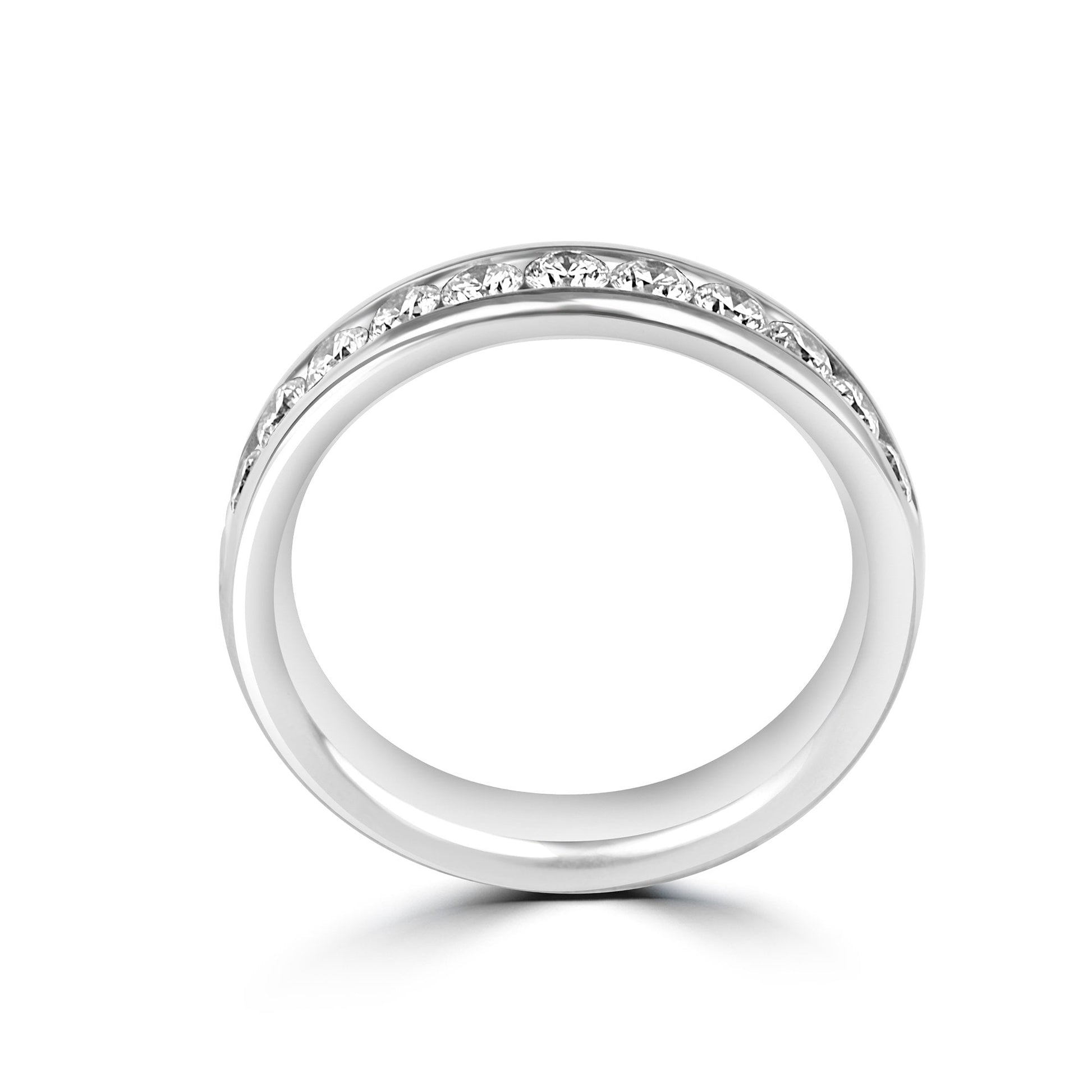 18ct White Gold Round Diamond 4mm Wide Wedding Ring
