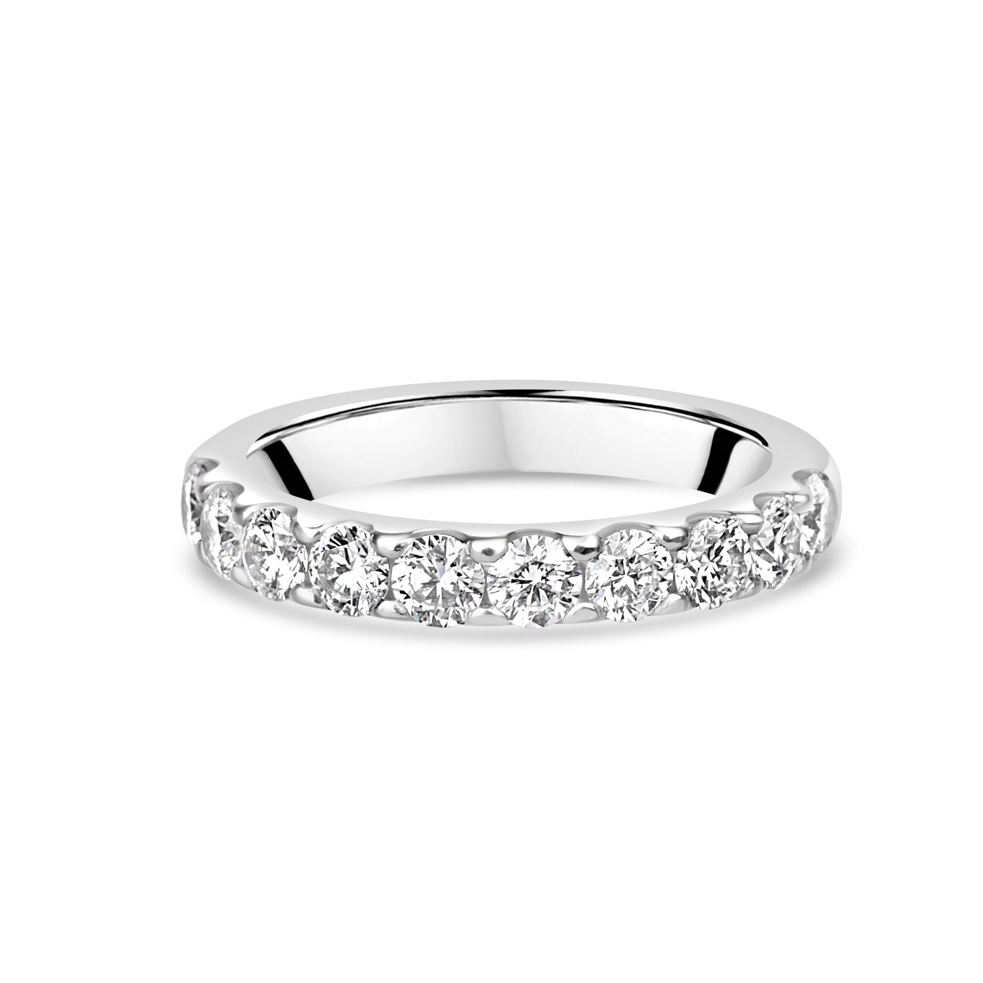 Platinum Round Diamond 3.1mm Wide Band Ring - 1.20ct Total