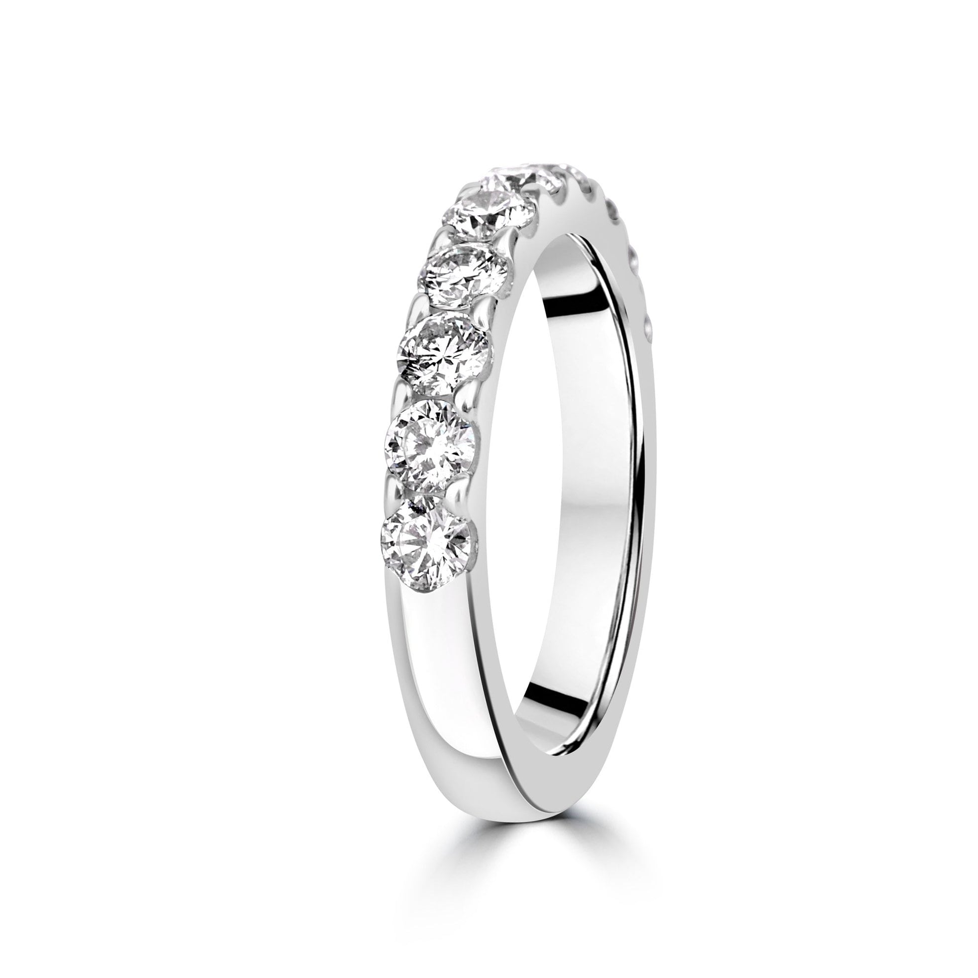 Platinum Round Diamond 3.1mm Wide Band Ring - 1.20ct Total