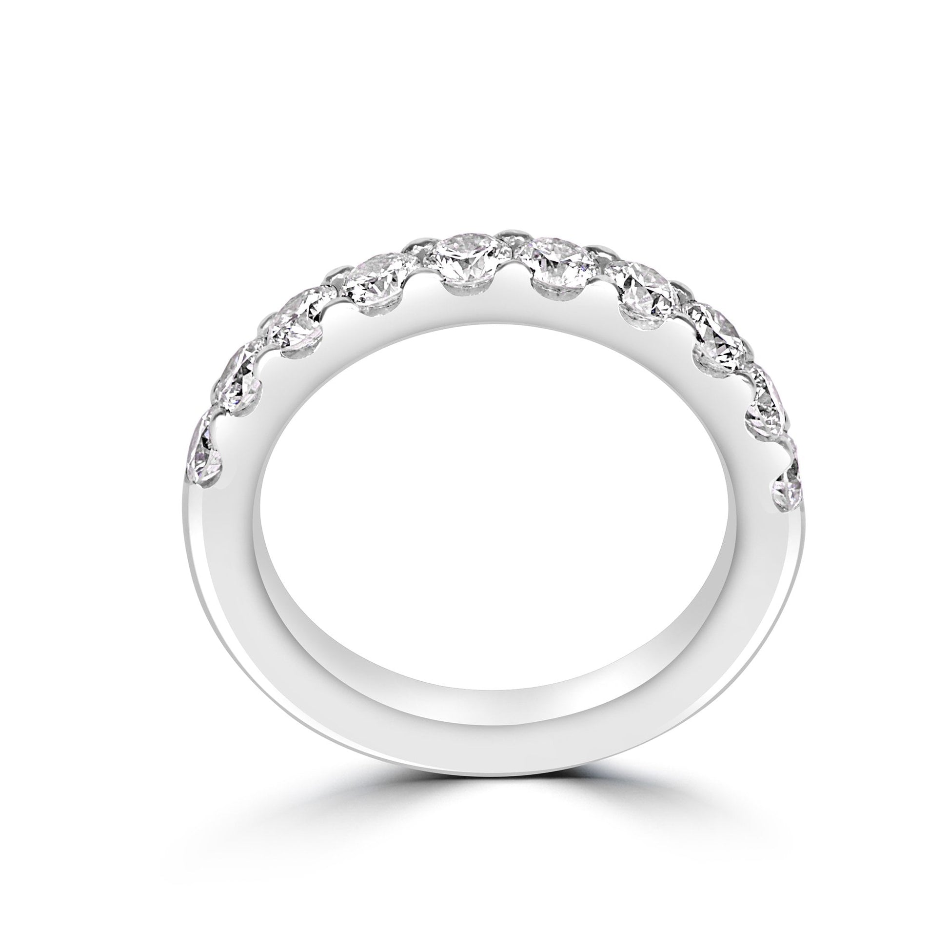 Platinum Round Diamond 3.1mm Wide Band Ring - 1.20ct Total