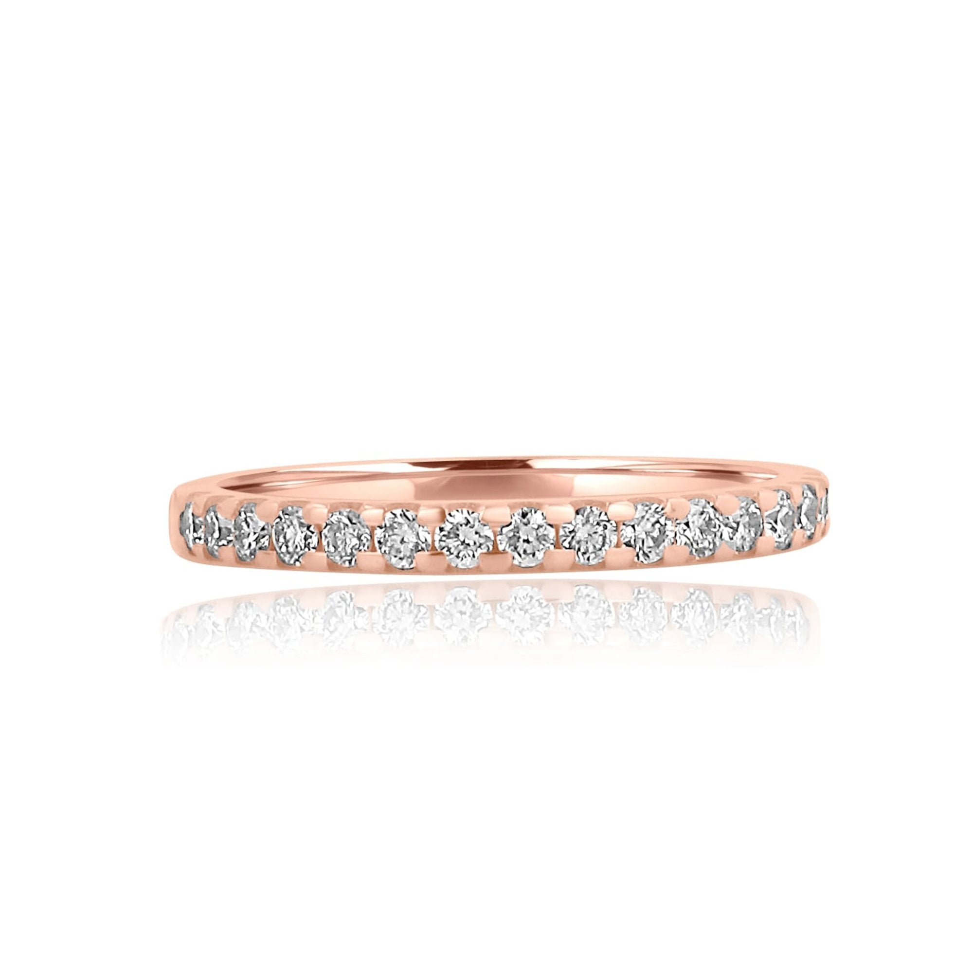 18ct Rose Gold 1.9mm Half Set Diamond Band Ring