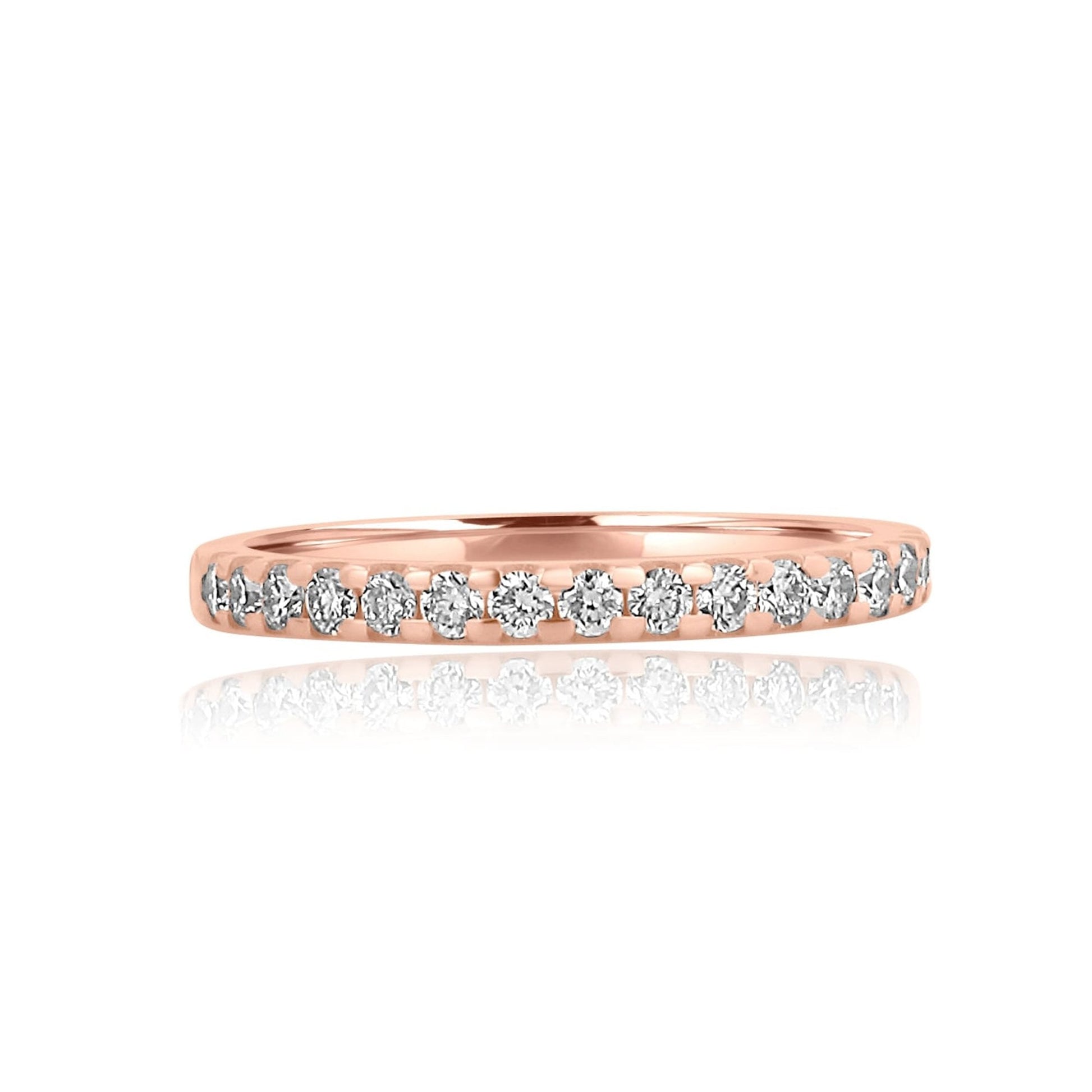 18ct Rose Gold 1.9mm Half Set Diamond Band Ring
