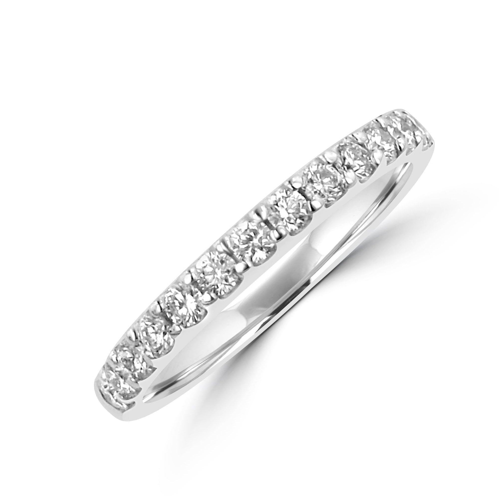 2.2mm Wide 0.49ct Round Diamond 18ct White Gold Wedding Ring