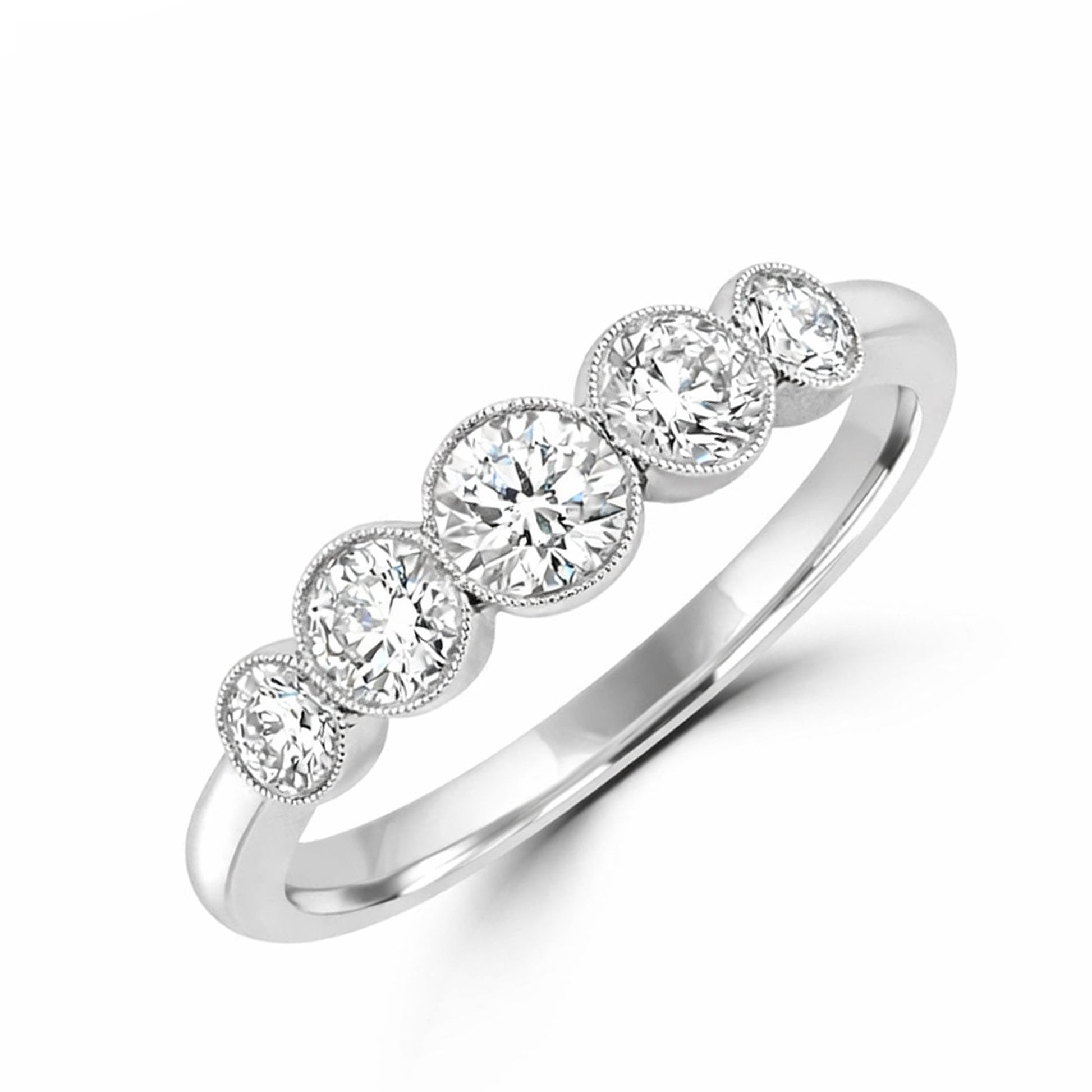Five Round Stone Graduated Diamond Ring 0.83ct