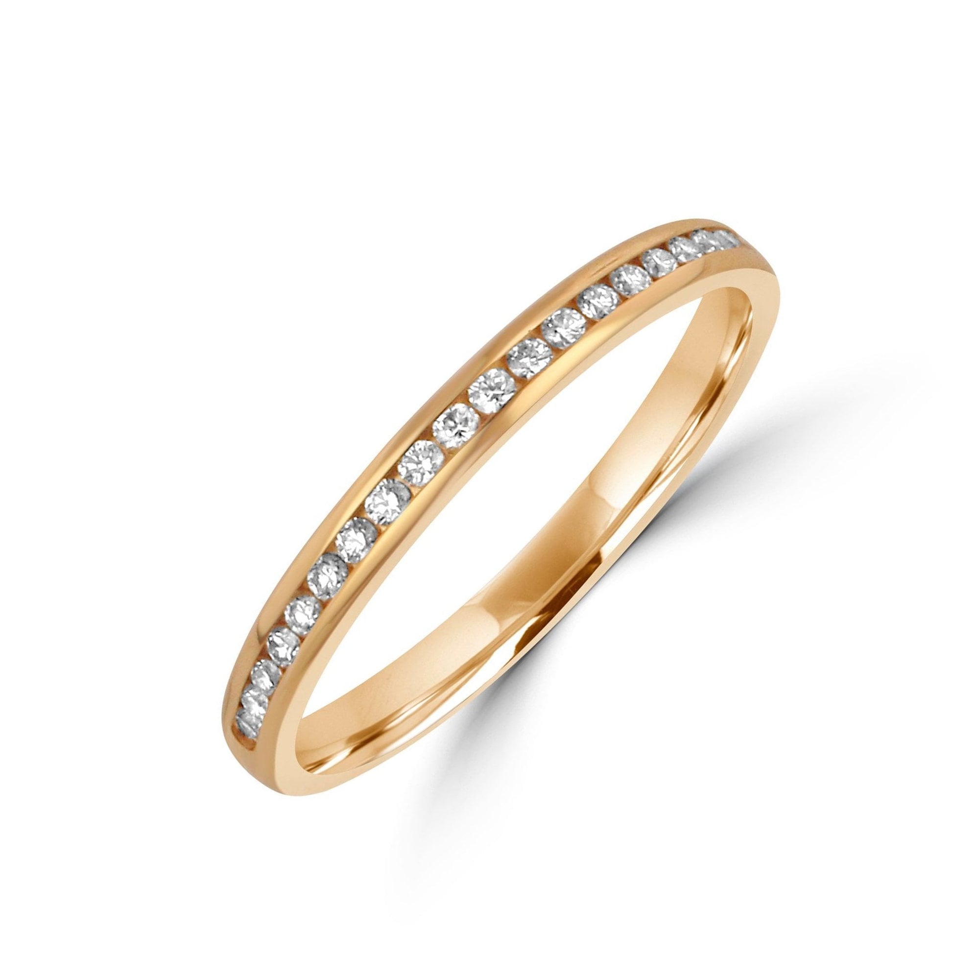 18ct Rose Gold 2.2mm Diamond Wedding Ring