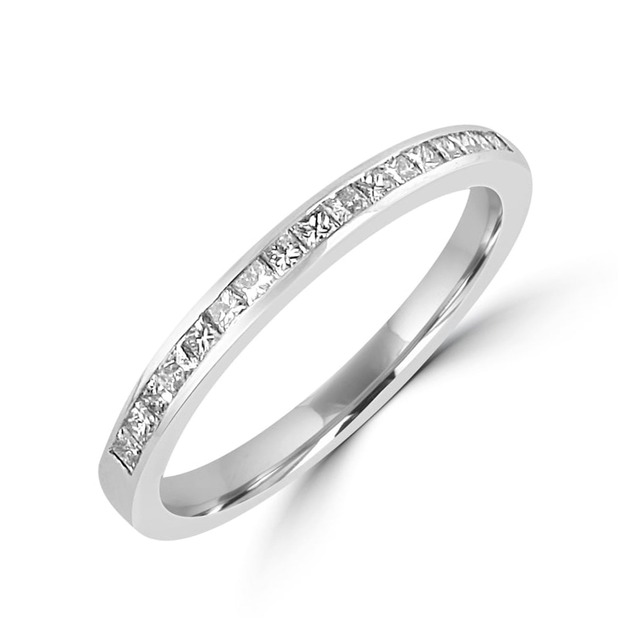 18ct White Gold 0.30ct Princess Cut Diamond Wedding Ring