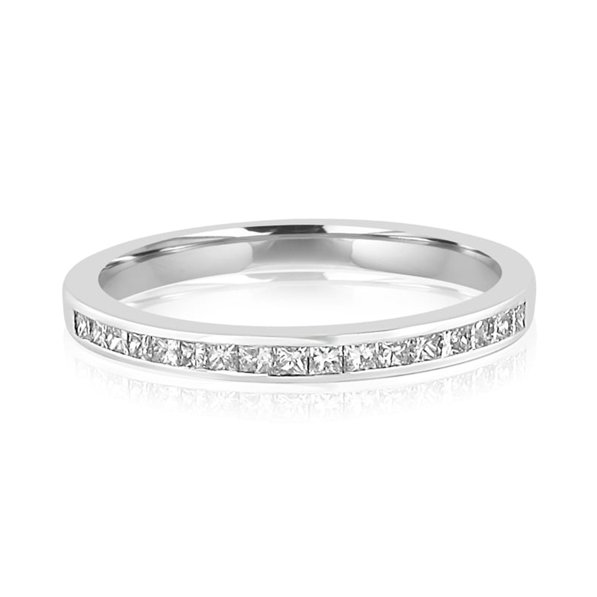 18ct White Gold 0.30ct Princess Cut Diamond Wedding Ring