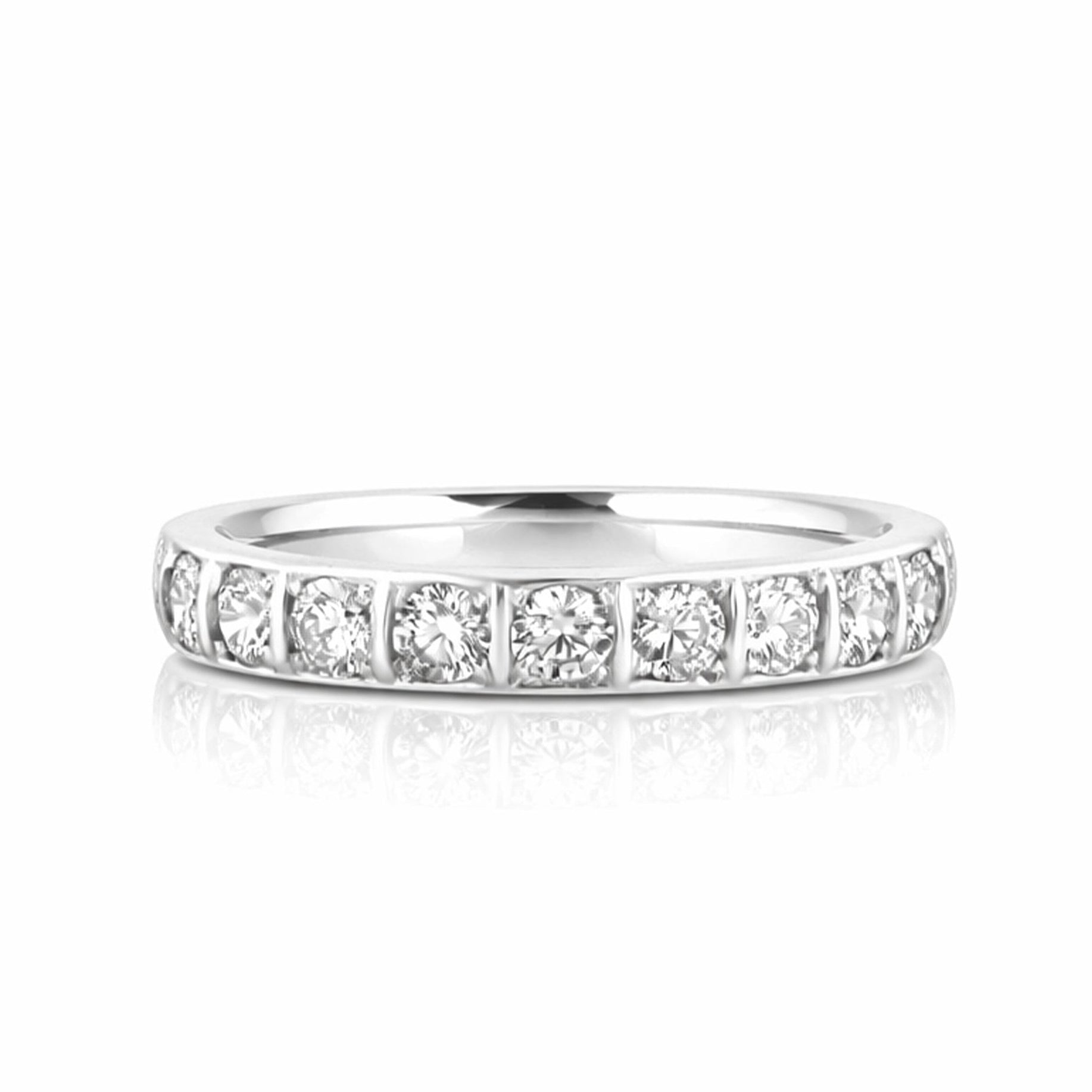 Platinum Ten Stone 0.74ct Diamond Band Ring