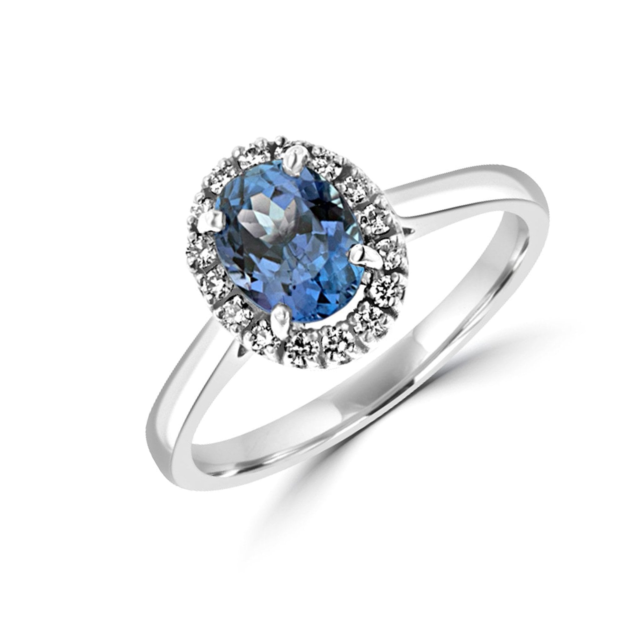 1.30ct Oval Tanzanite and Diamond Halo Ring
