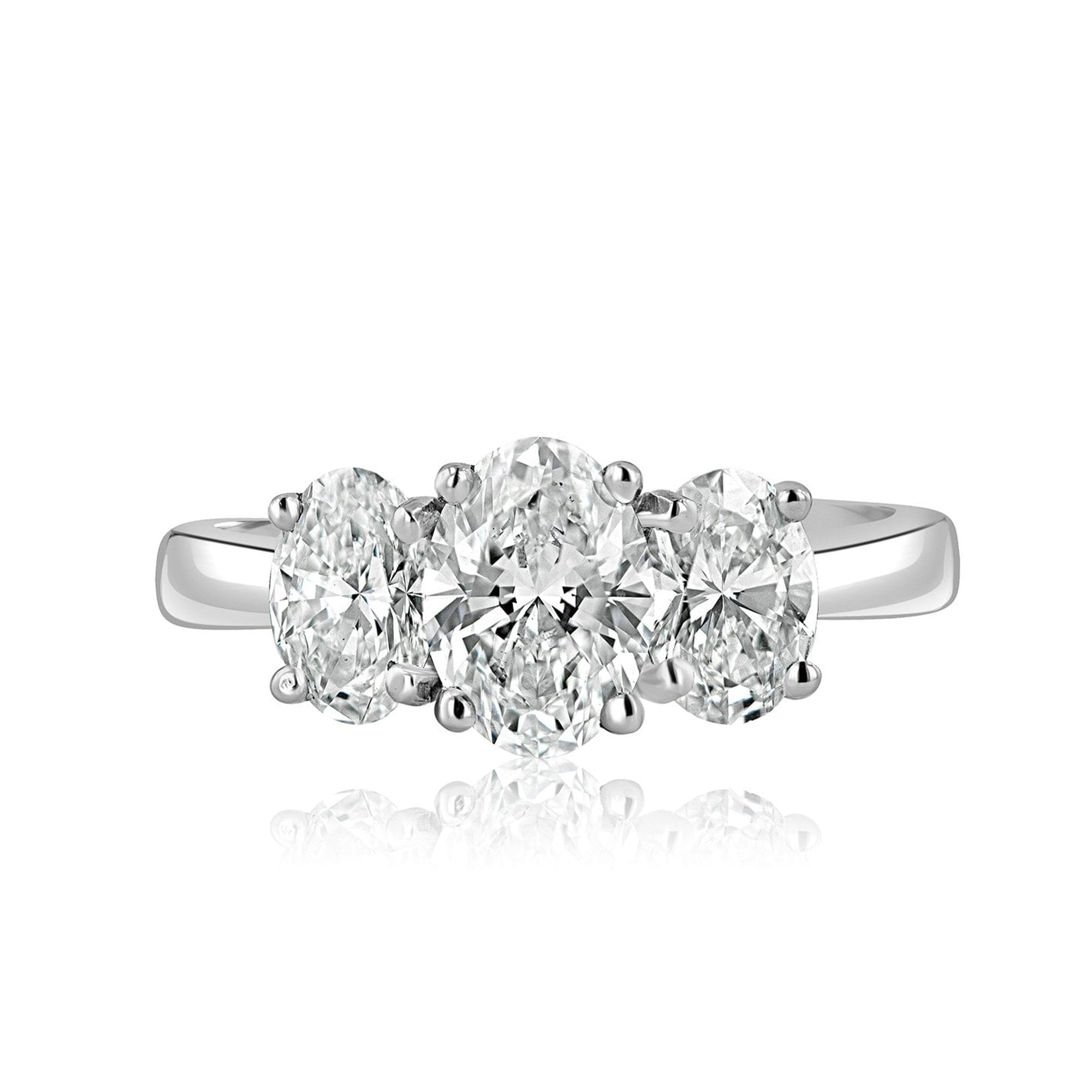 Platinum 2.04ct Oval Three Stone Lab Grown Diamond 'Mia' Engagement Ring