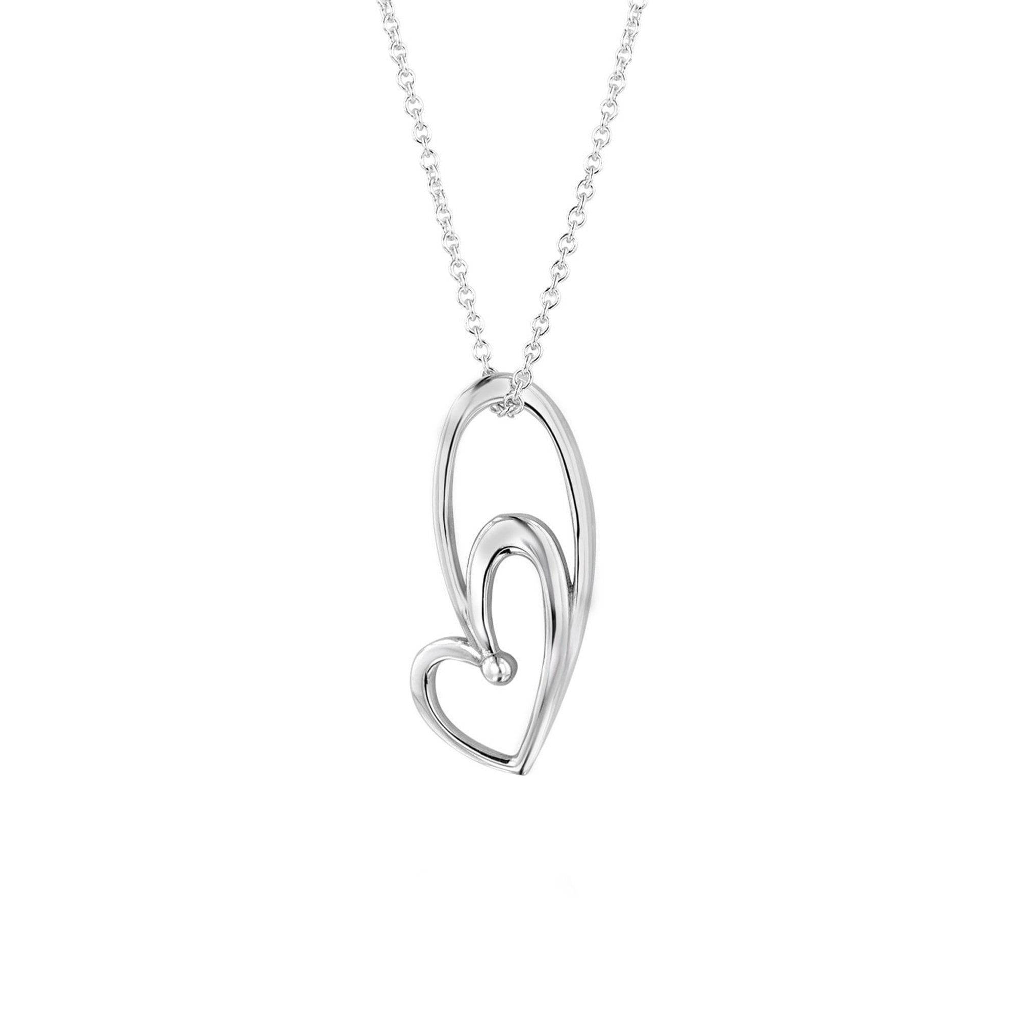 Sterling Silver Unique Heart Necklace