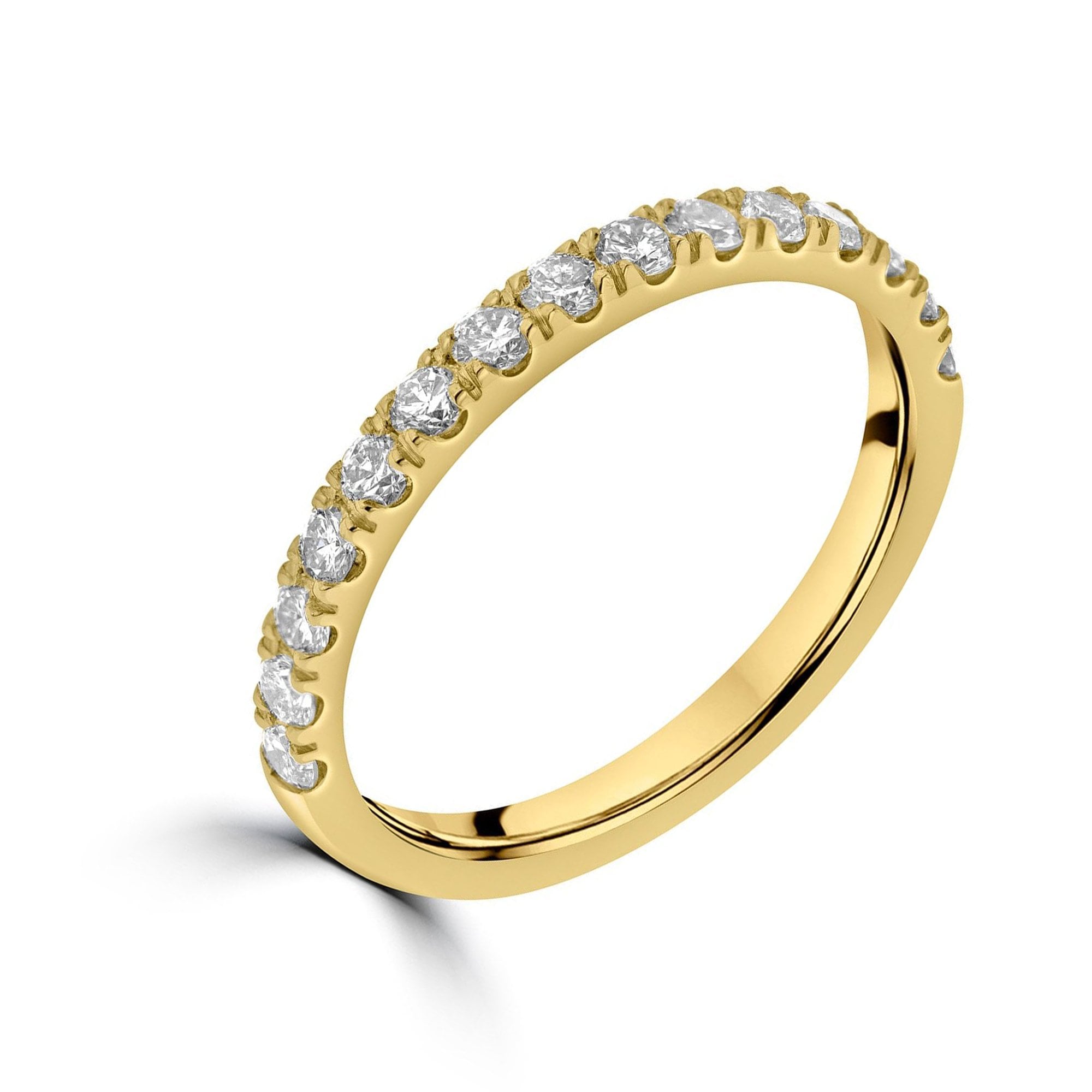 18ct Yellow Gold 1/2 Eternity Ring with 15 RBC Diamonds, 0.31ct Total