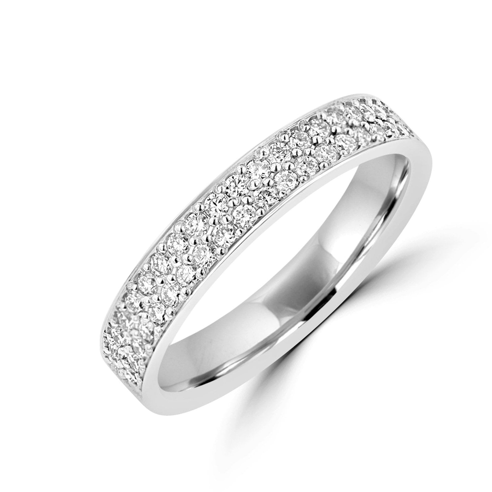 Platinum Double Row Diamond Band Pre-Owned