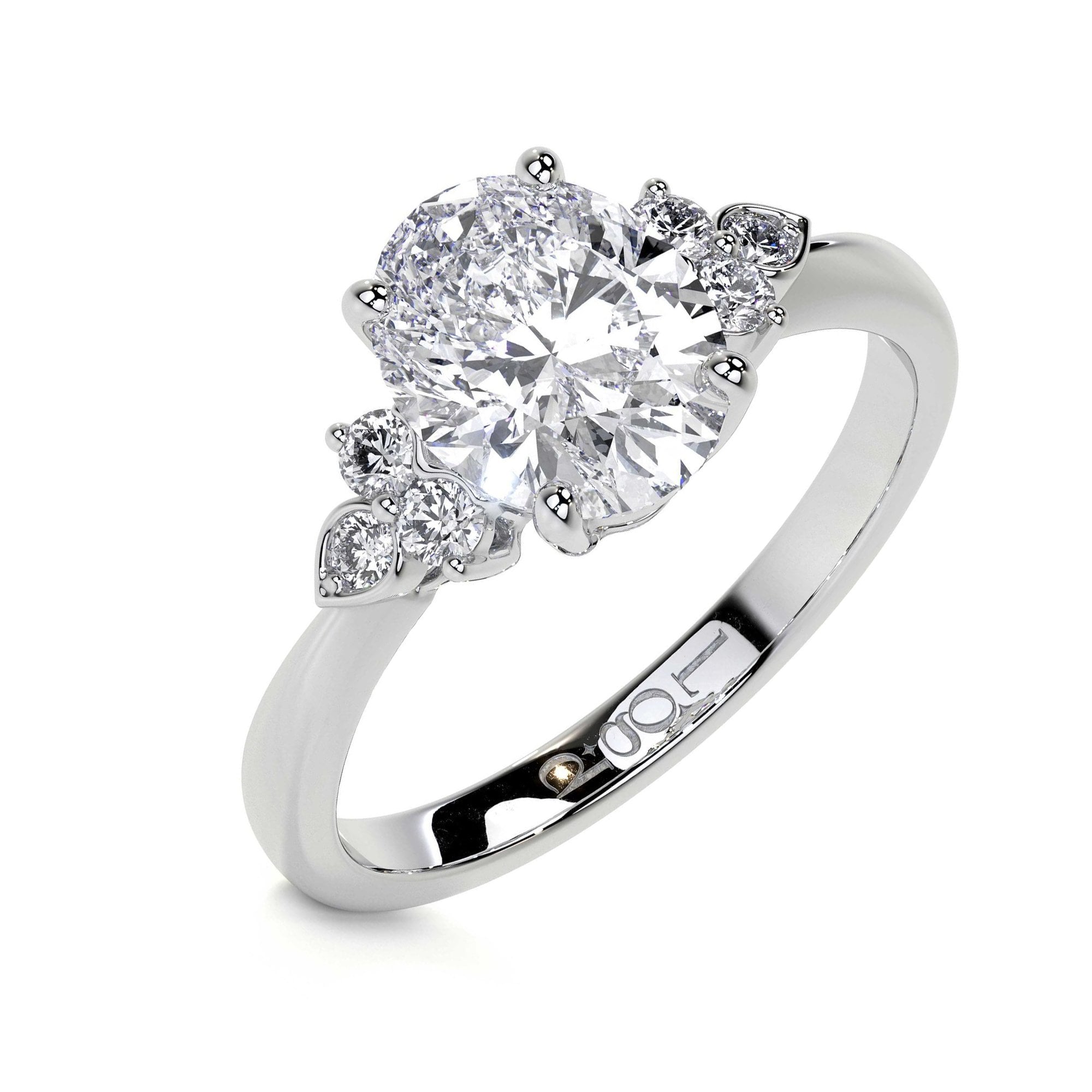 Platinum 1.50ct Oval Lab Grown Diamond 'Mae' Engagement Ring