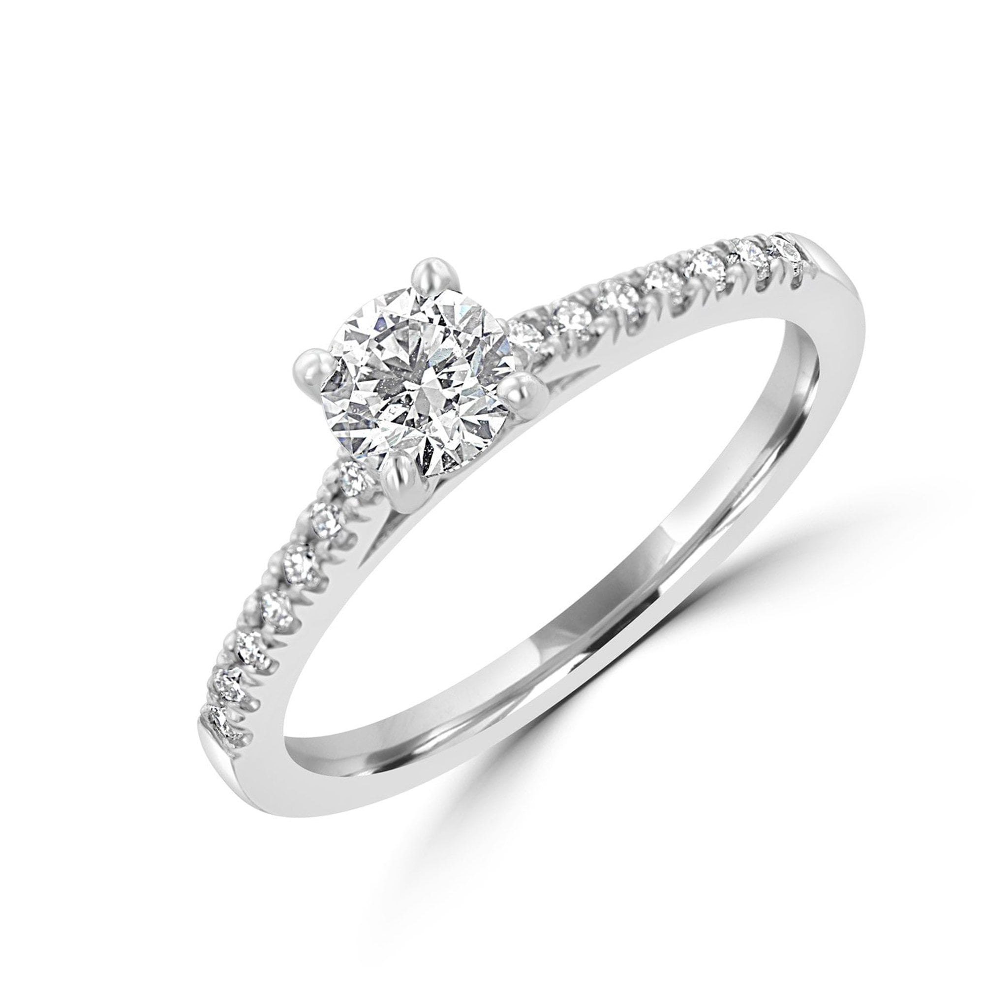 Platinum Round Diamond Half Carat Engagement Ring