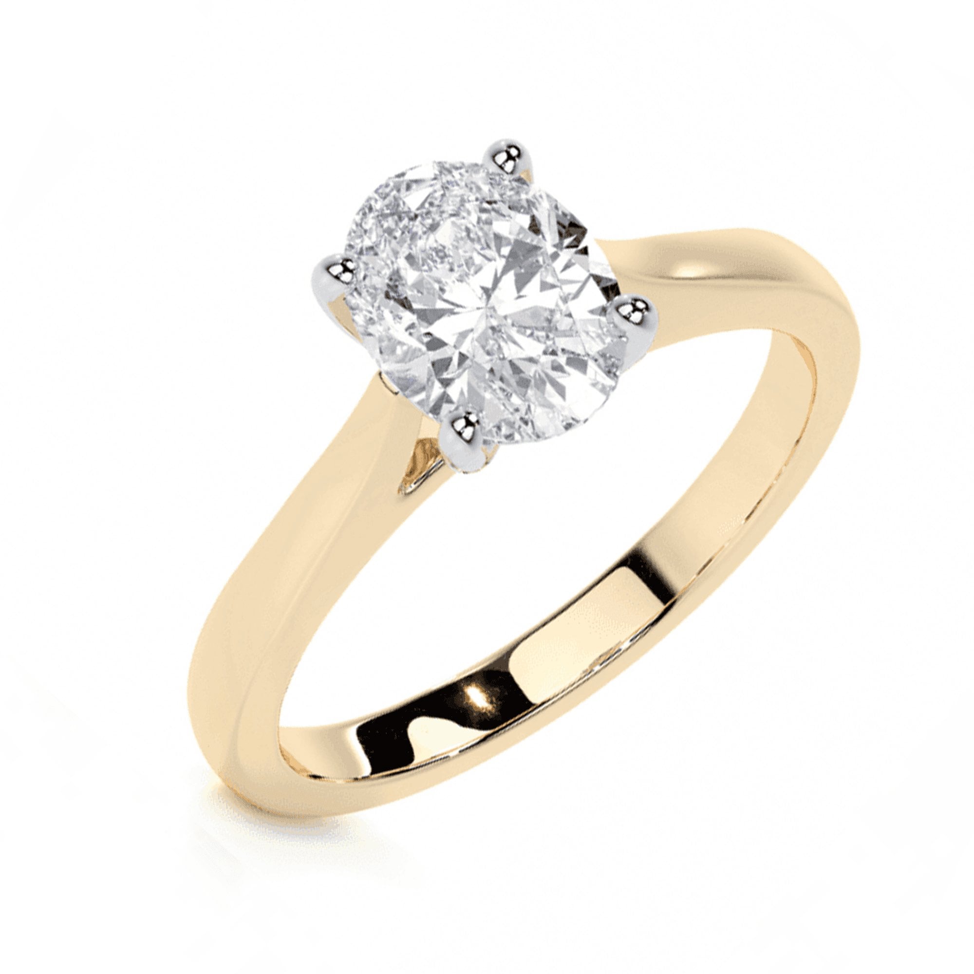 18ct Yellow Gold with Platinum Setting 1.05ct Oval Diamond Engagement Ring