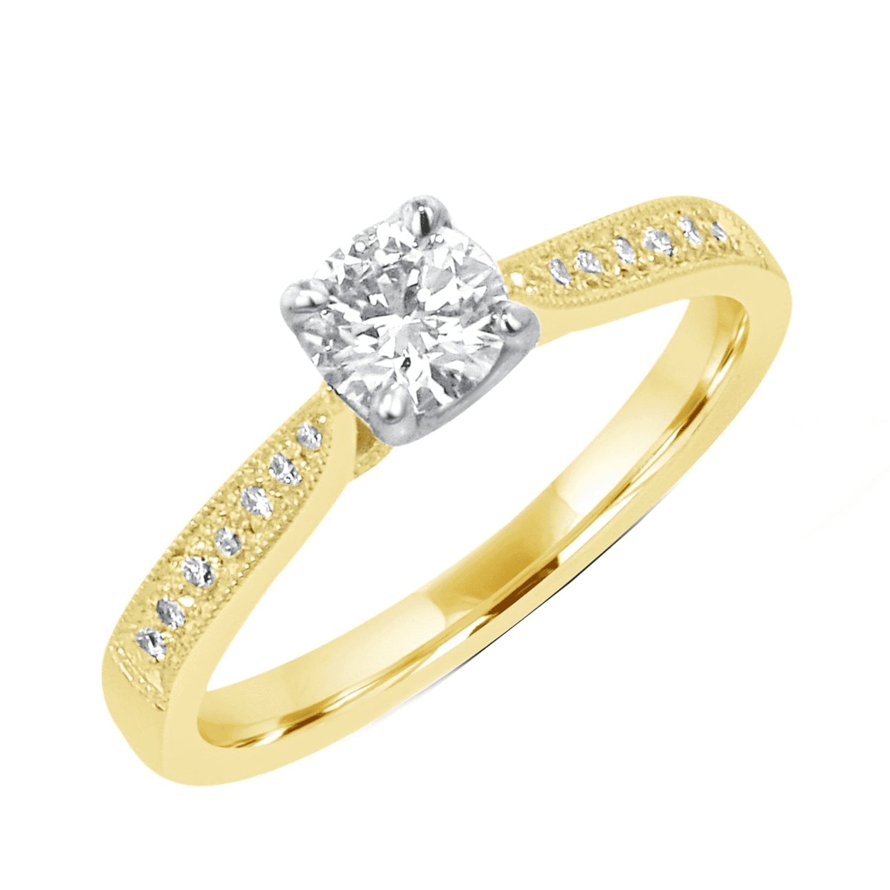 18ct Gold 0.40ct Diamond Engagement Ring With Diamond Set Band