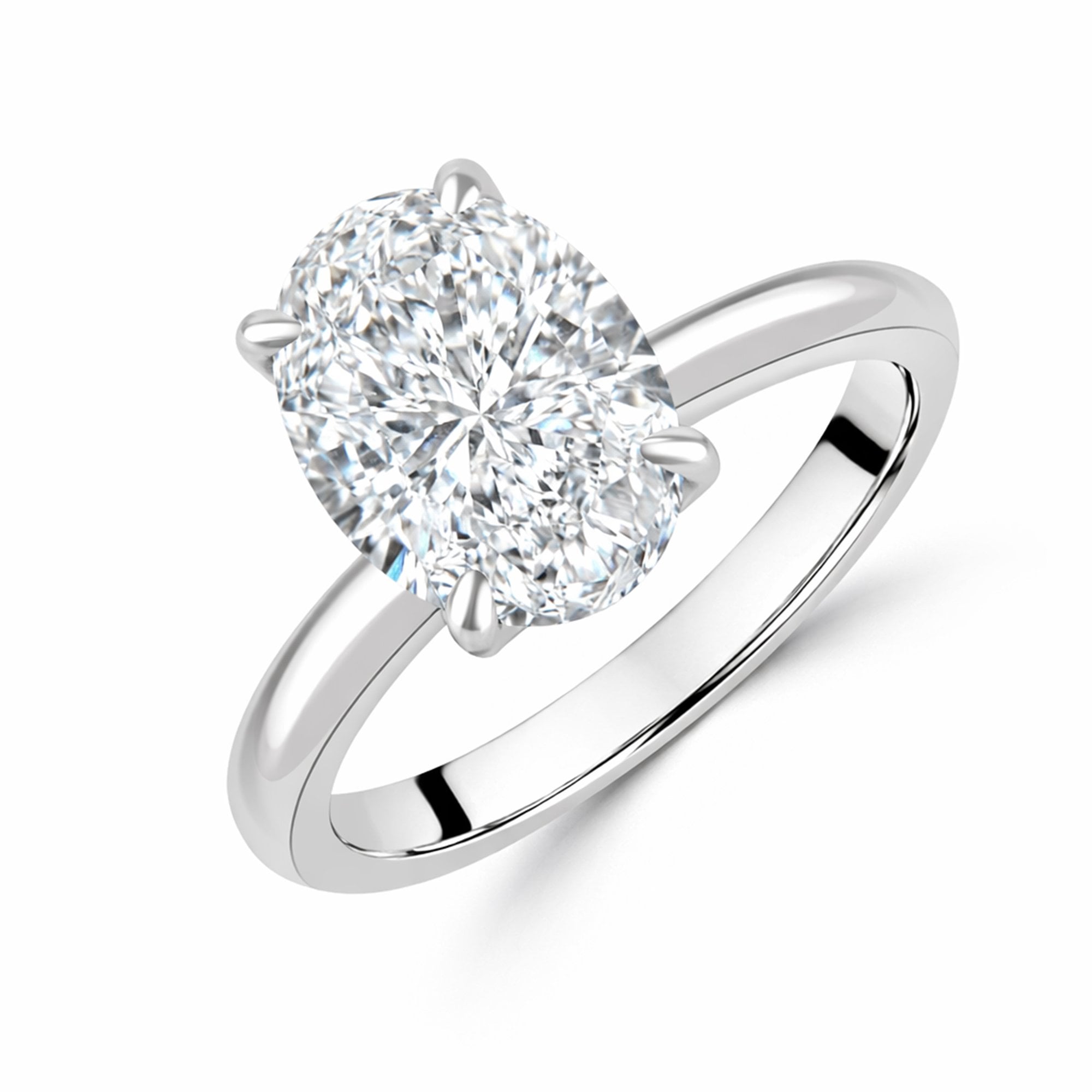 Platinum 2.50ct Oval Lab Grown Diamond 'Rosa' Solitaire Ring