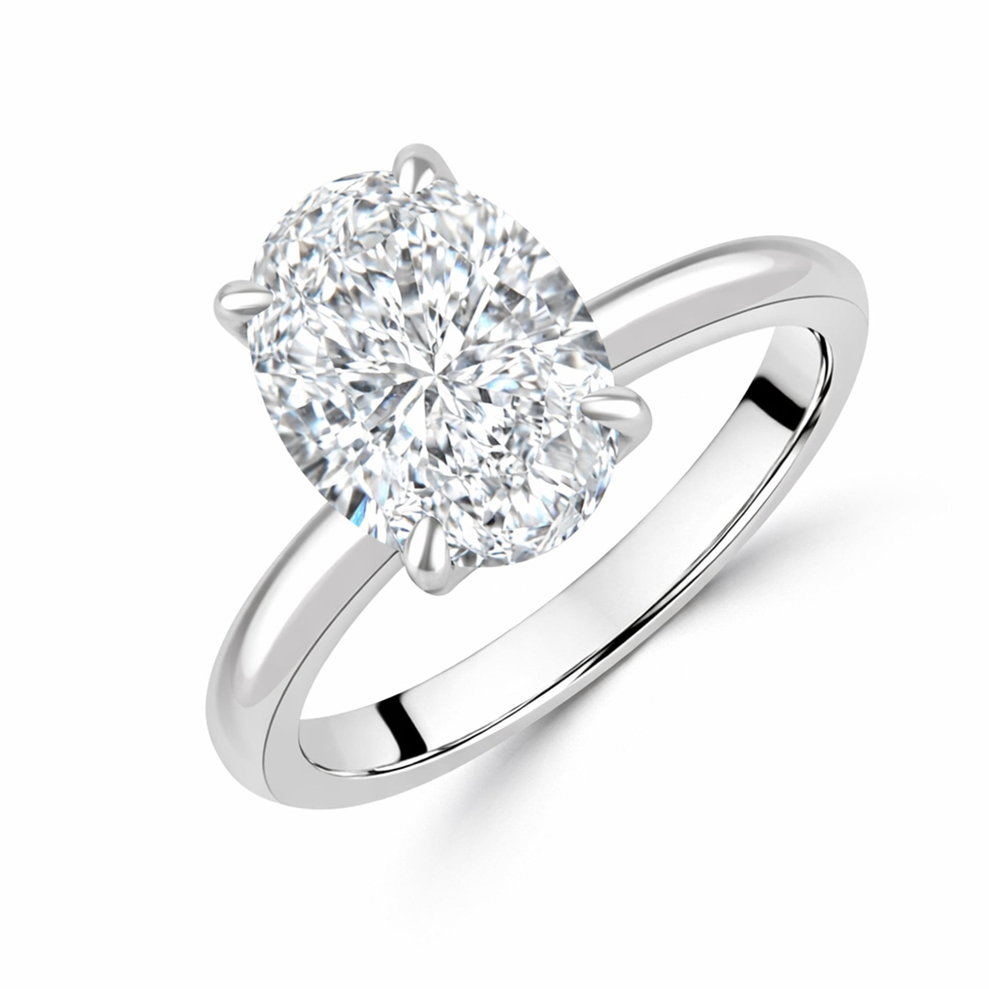 Platinum 2.50ct Oval Lab Grown Diamond 'Rosa' Solitaire Ring
