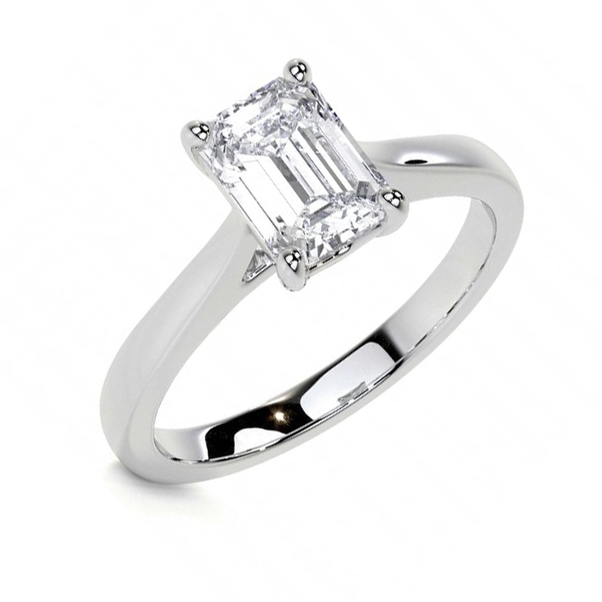 Elizabeth Platinum Emerald Cut 1.10CT Lab Grown Diamond Solitaire Ring
