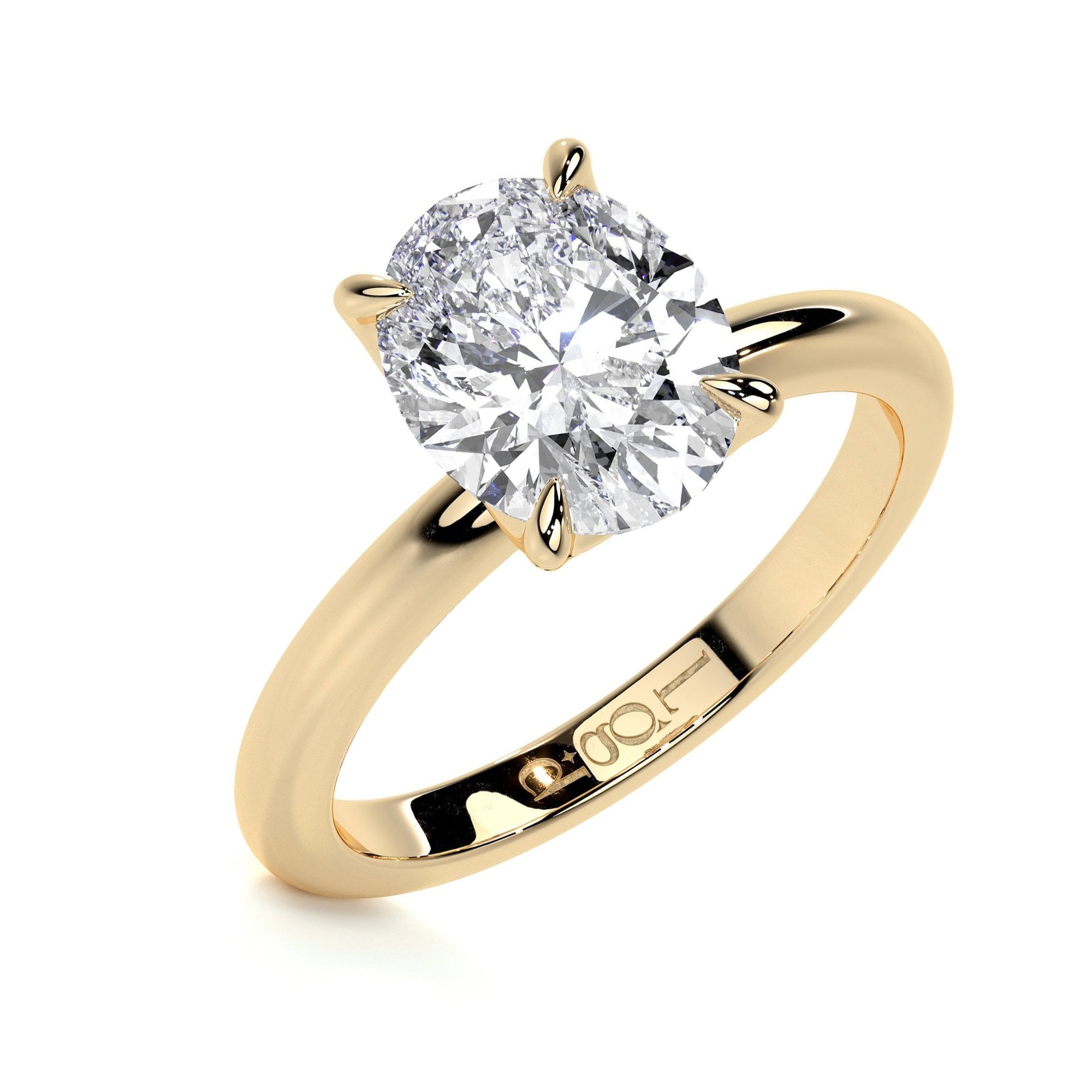 18ct Yellow Gold 1ct Oval Lab Grown Diamond 'Rosa' Solitaire Ring